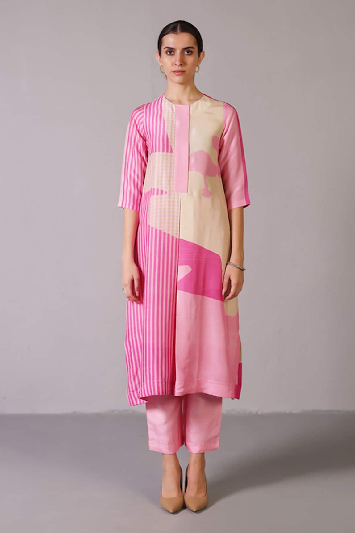 Clos Floro Lemonade Pink Kurta Set 