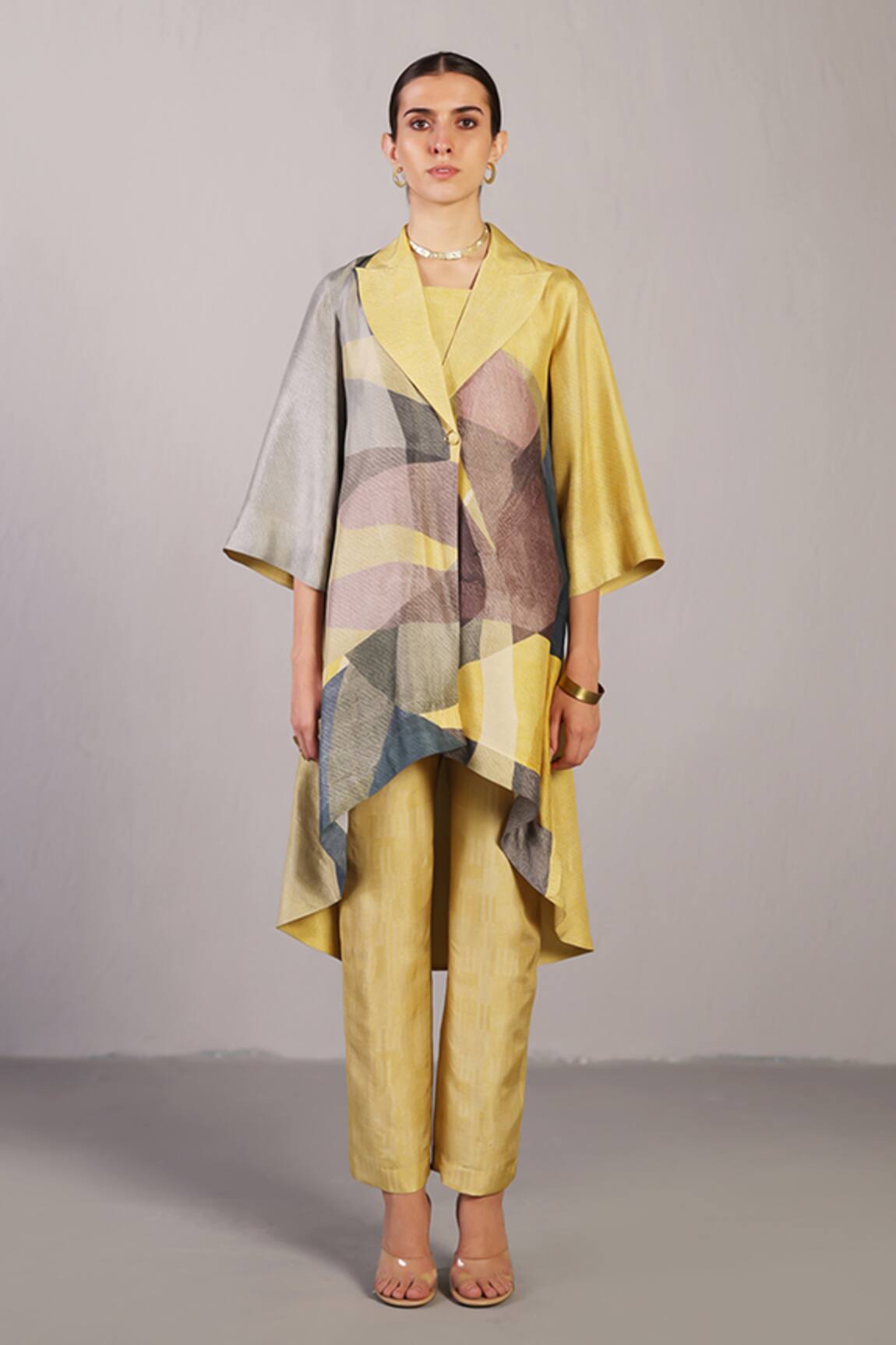 Clos Whorl Abstract Pattern Jacket & Pant Set 