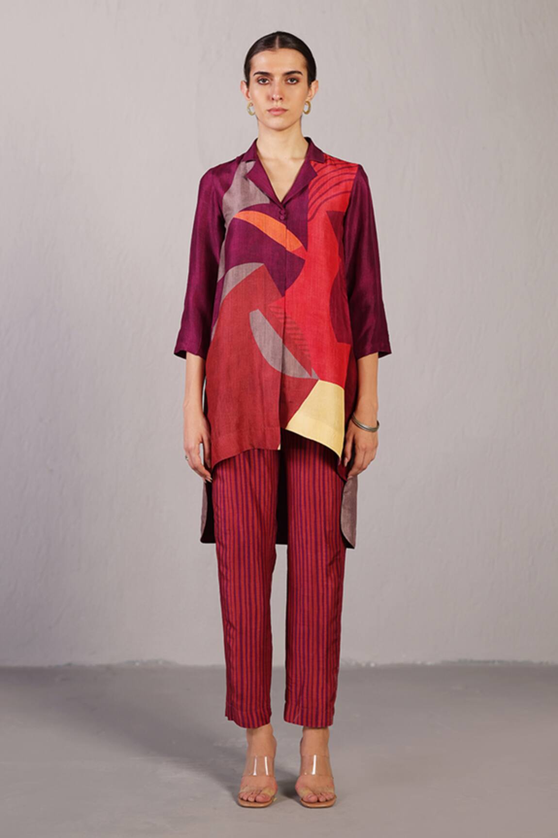 Clos Blaze Abstract Pattern Shirt With Pant 