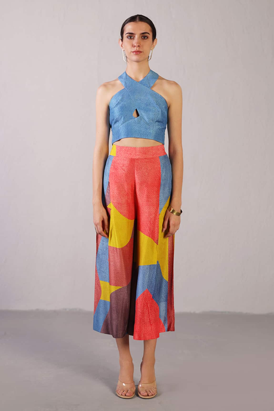 Clos Patch Top With Color Block Pant 