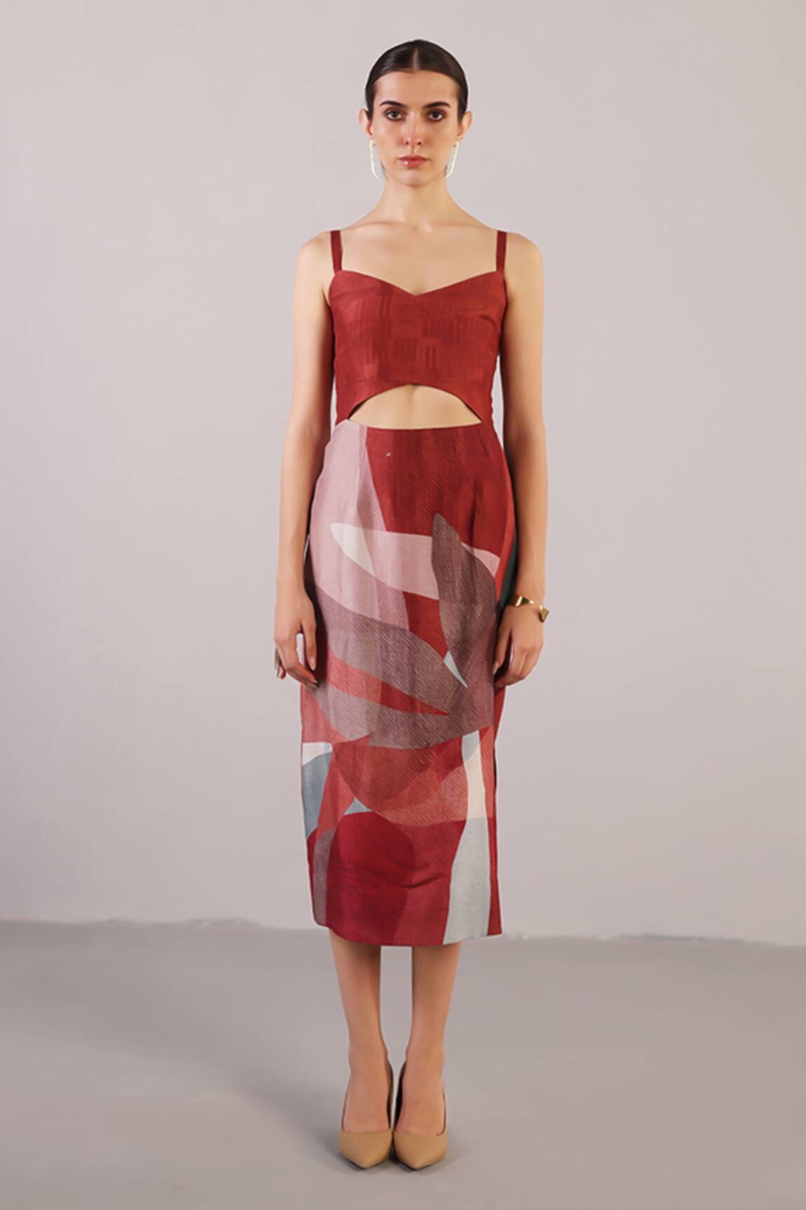 Clos Whorl Abstract Pattern Dress 