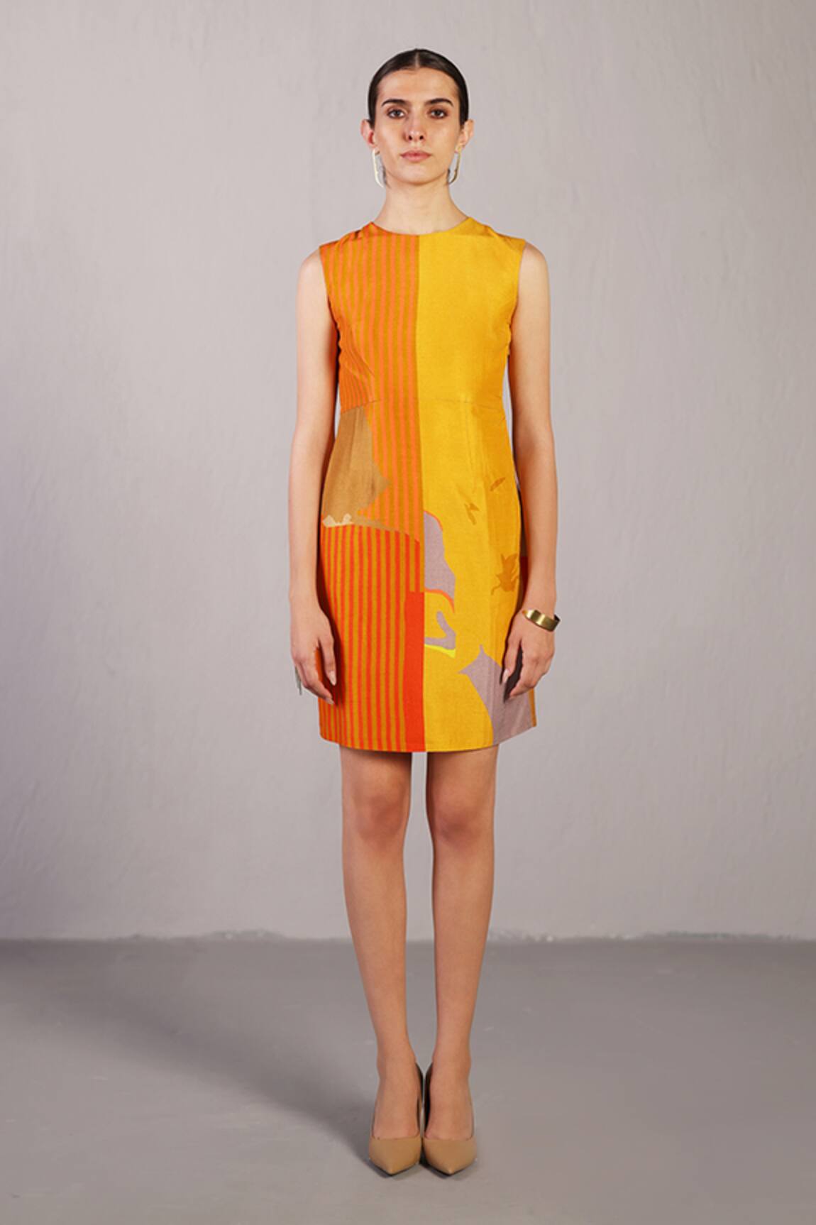 Clos Stria Orange & Yellow Dress 