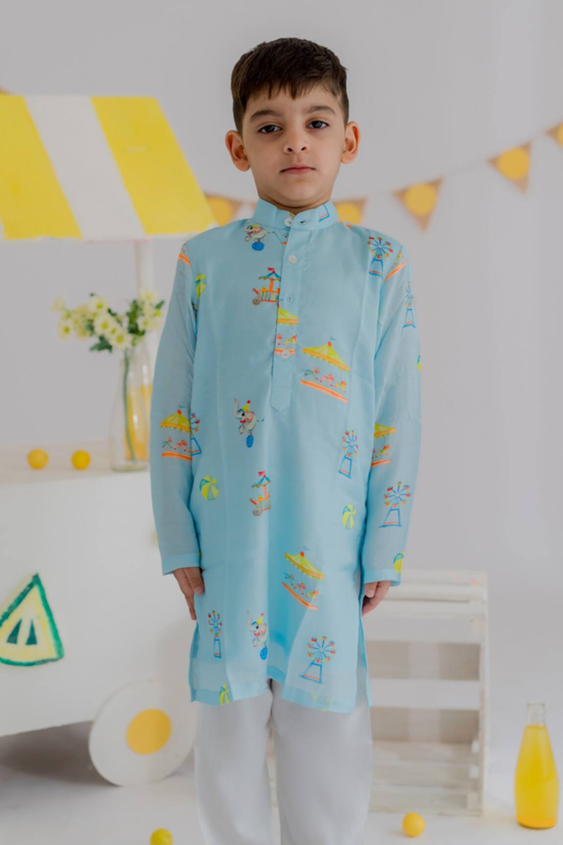 MR Brat Carnival Print Kurta With Pyjama 