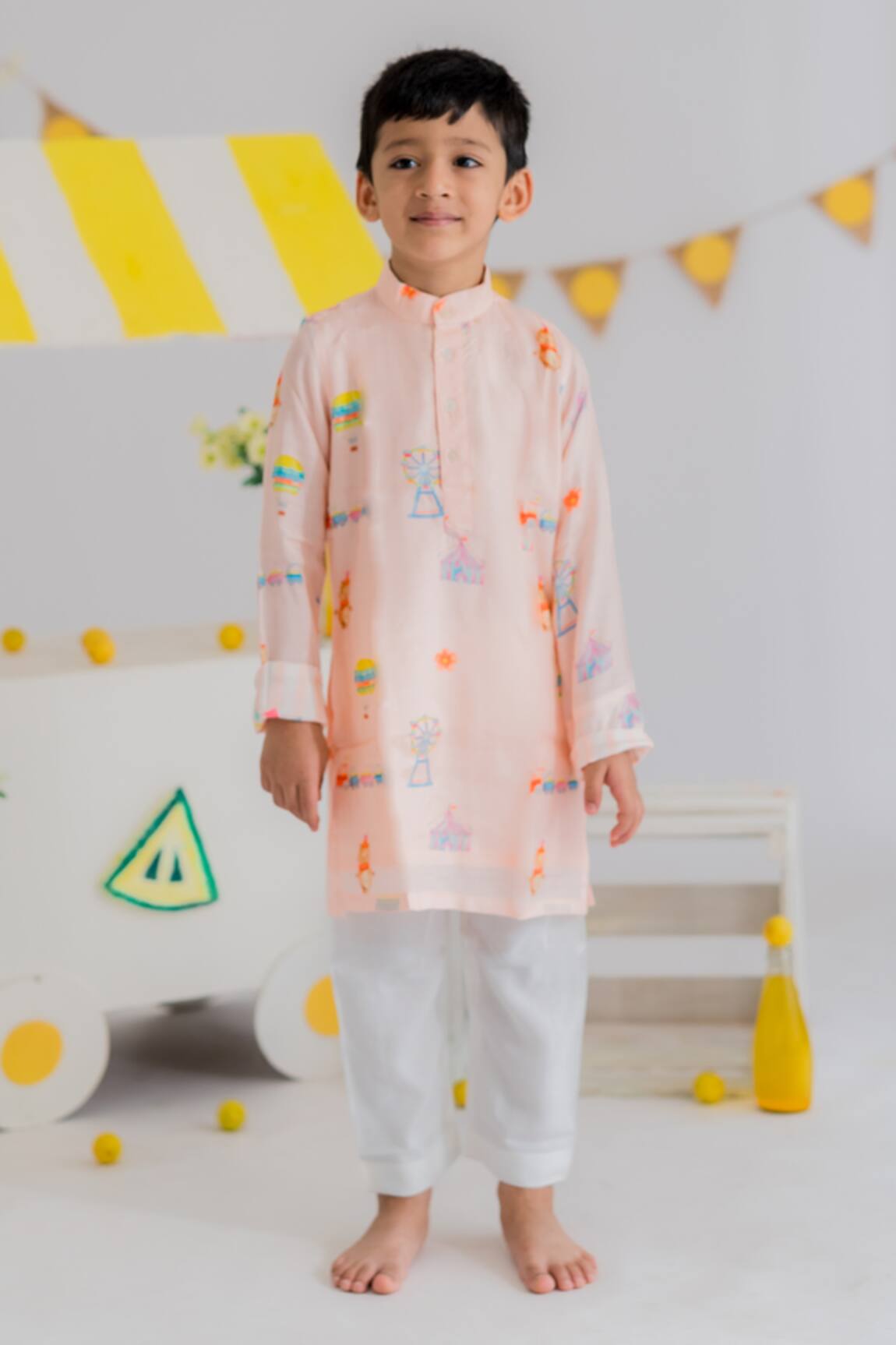 MR Brat Carnival Print Kurta With Pyjama 