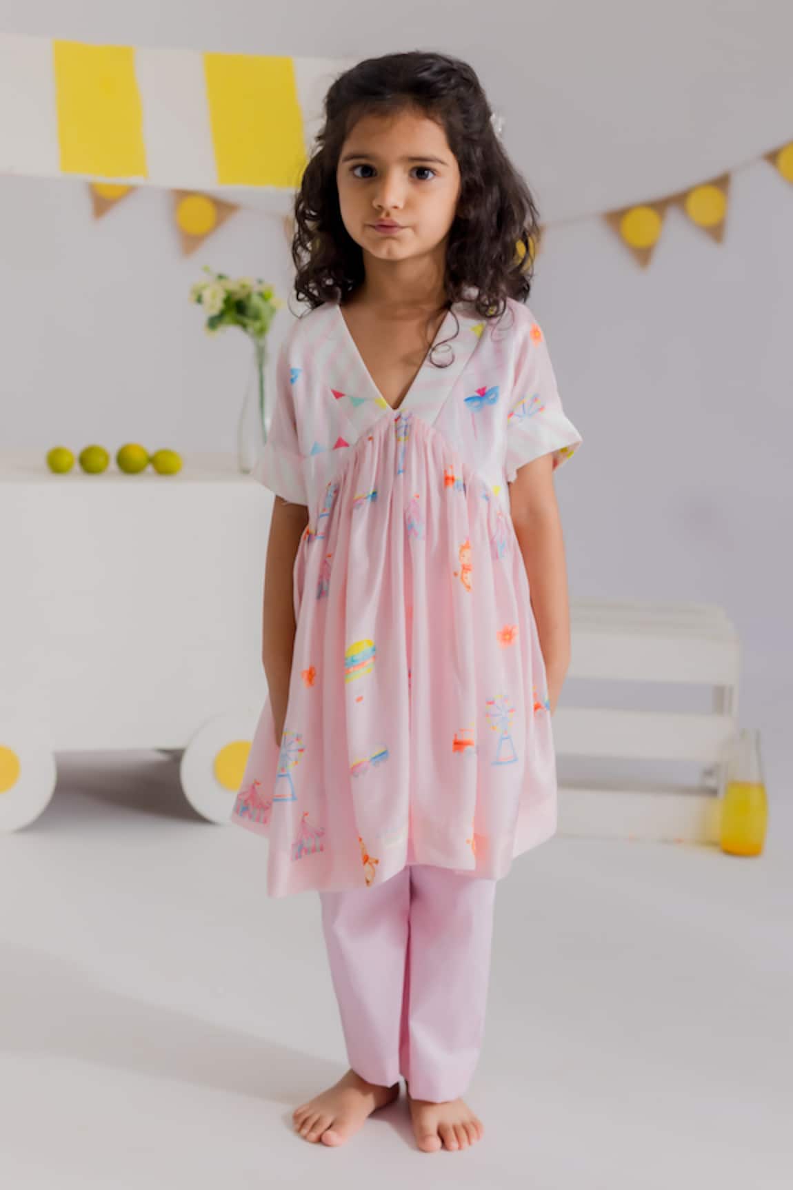 MR Brat Carnival Print Kurta & Pant Set 