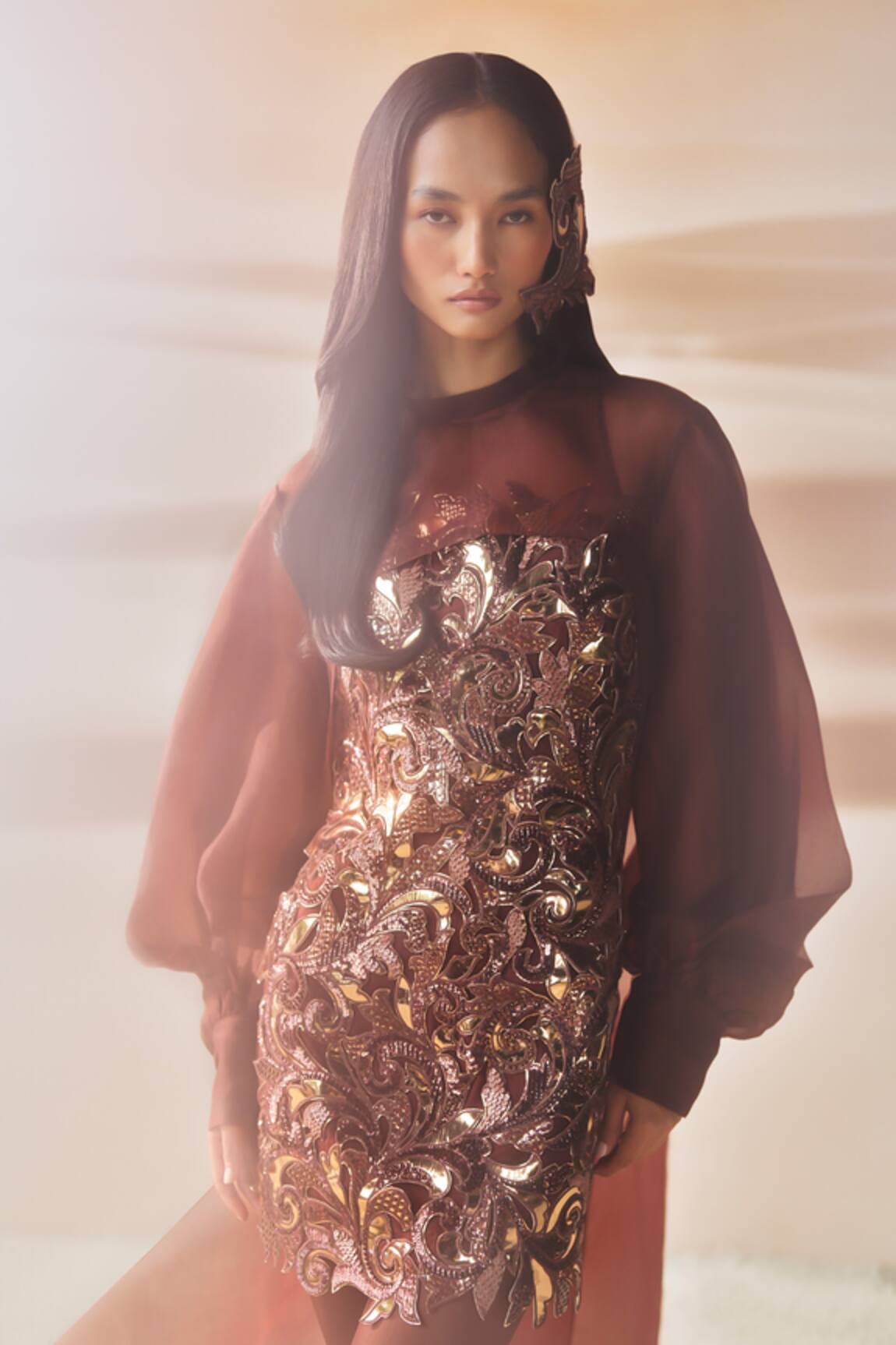 Pankaj & Nidhi Araquis Cinnamon Haze Dress 