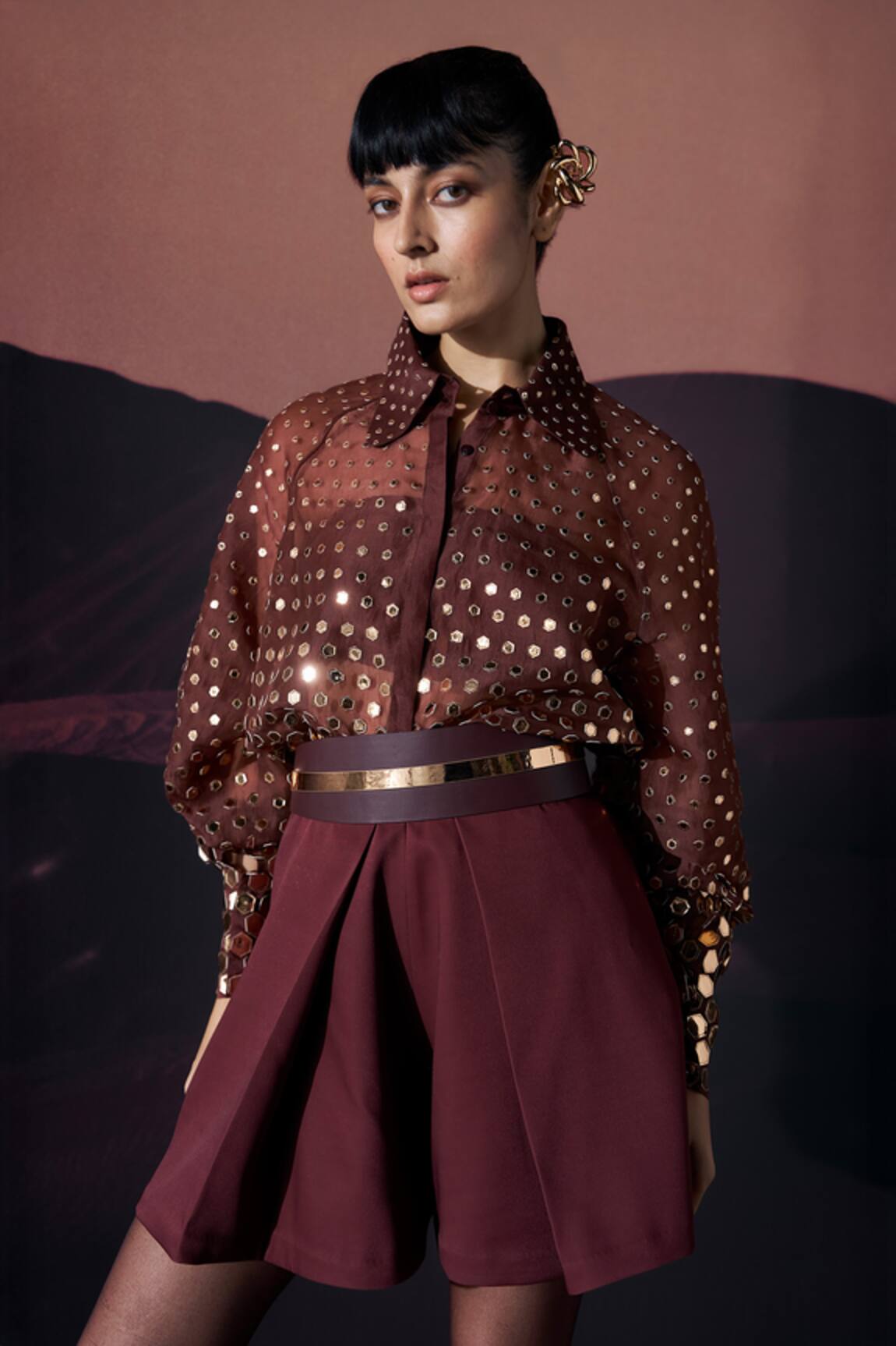 Pankaj & Nidhi Araquis Pleated Skorts 