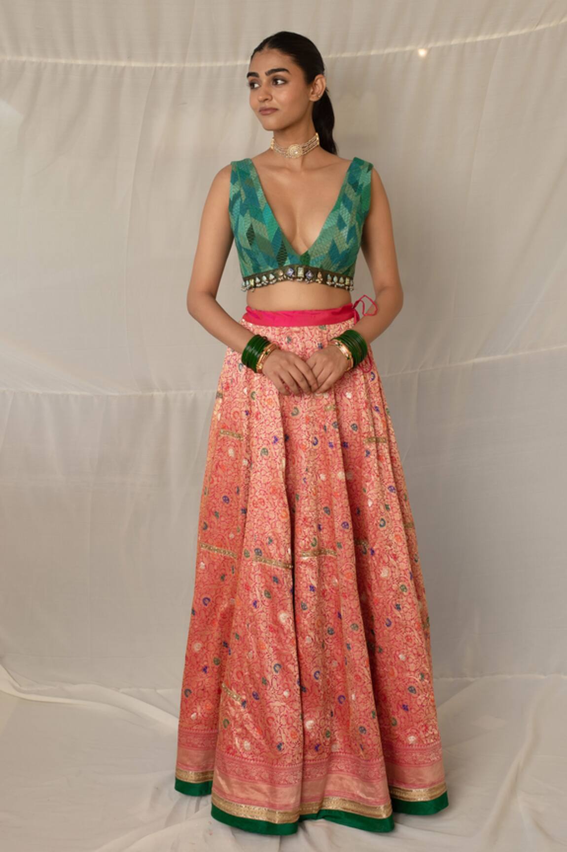 Priyanka Raajiv Sugata Upcycled Patchwork Blouse 