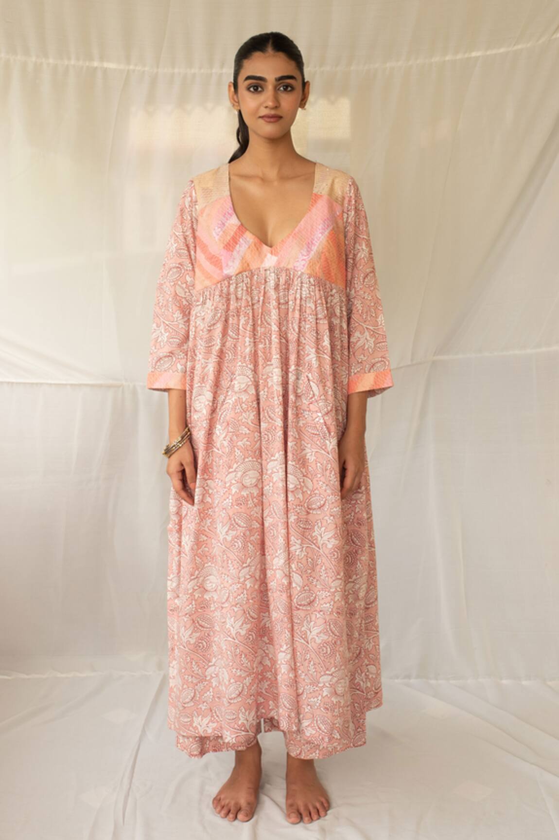 Priyanka Raajiv Angika Floral Hand Block Print Kurta With Pant 