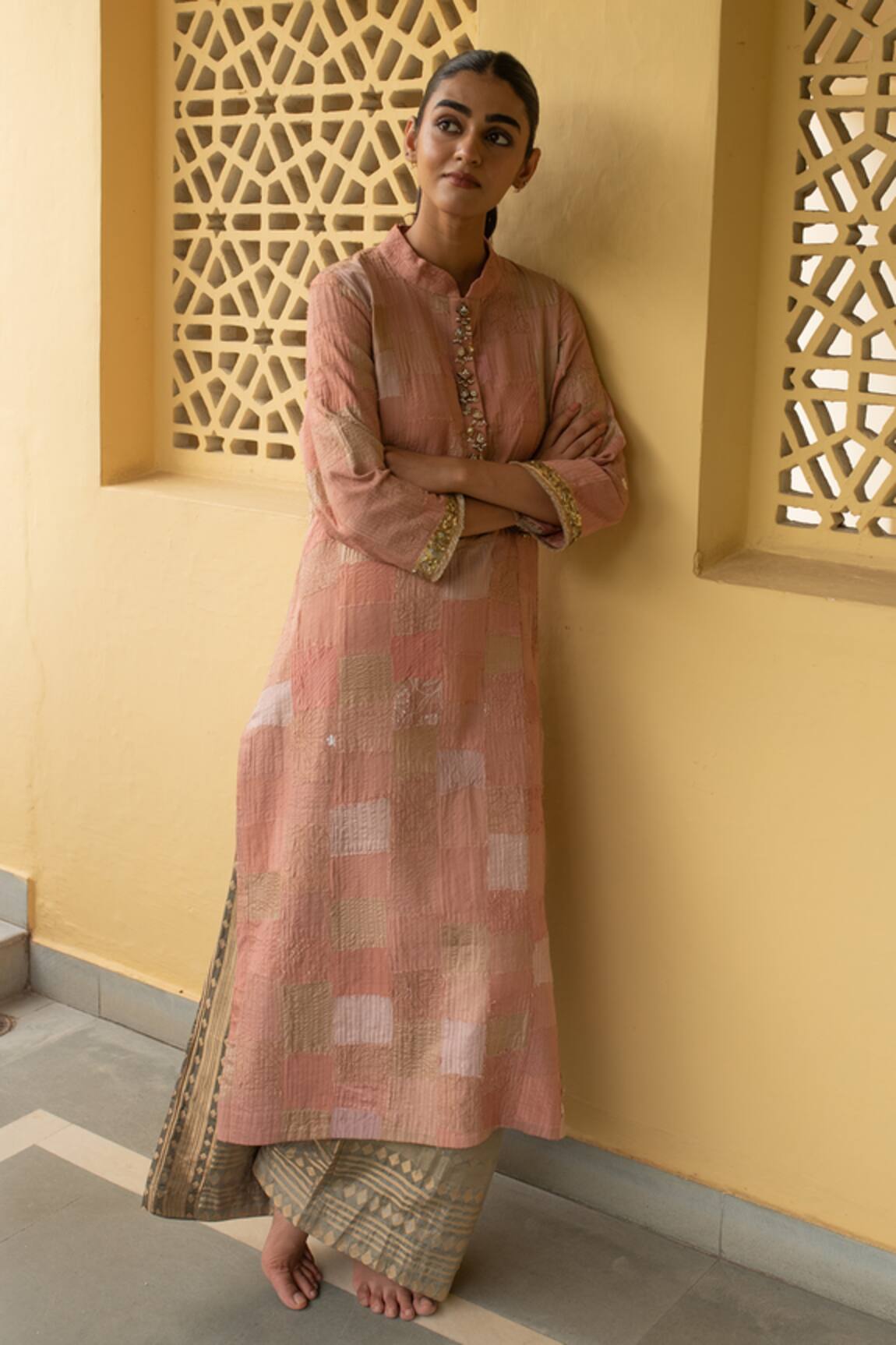Priyanka Raajiv Sansruti Upcycled Patchwork Kurta Set 