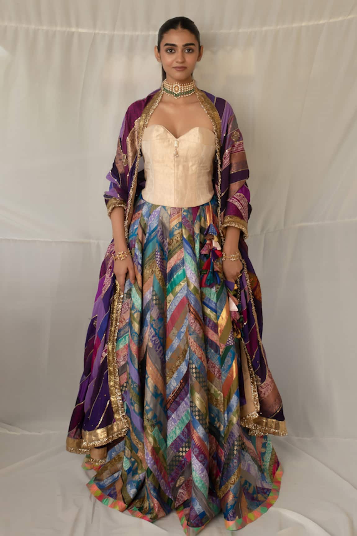 Priyanka Raajiv Chitrika Upcycled Patchwork Dupatta 