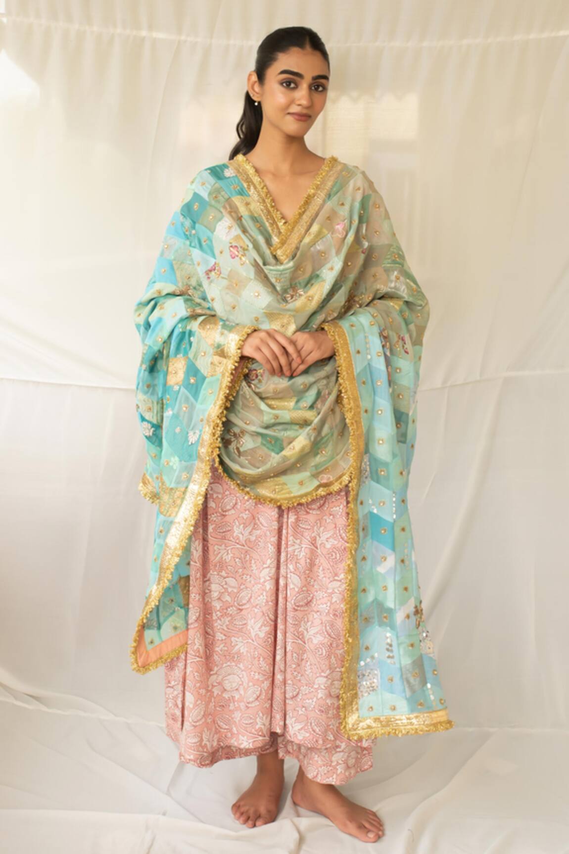 Priyanka Raajiv Leelaa Upcycled Patchwork Dupatta 