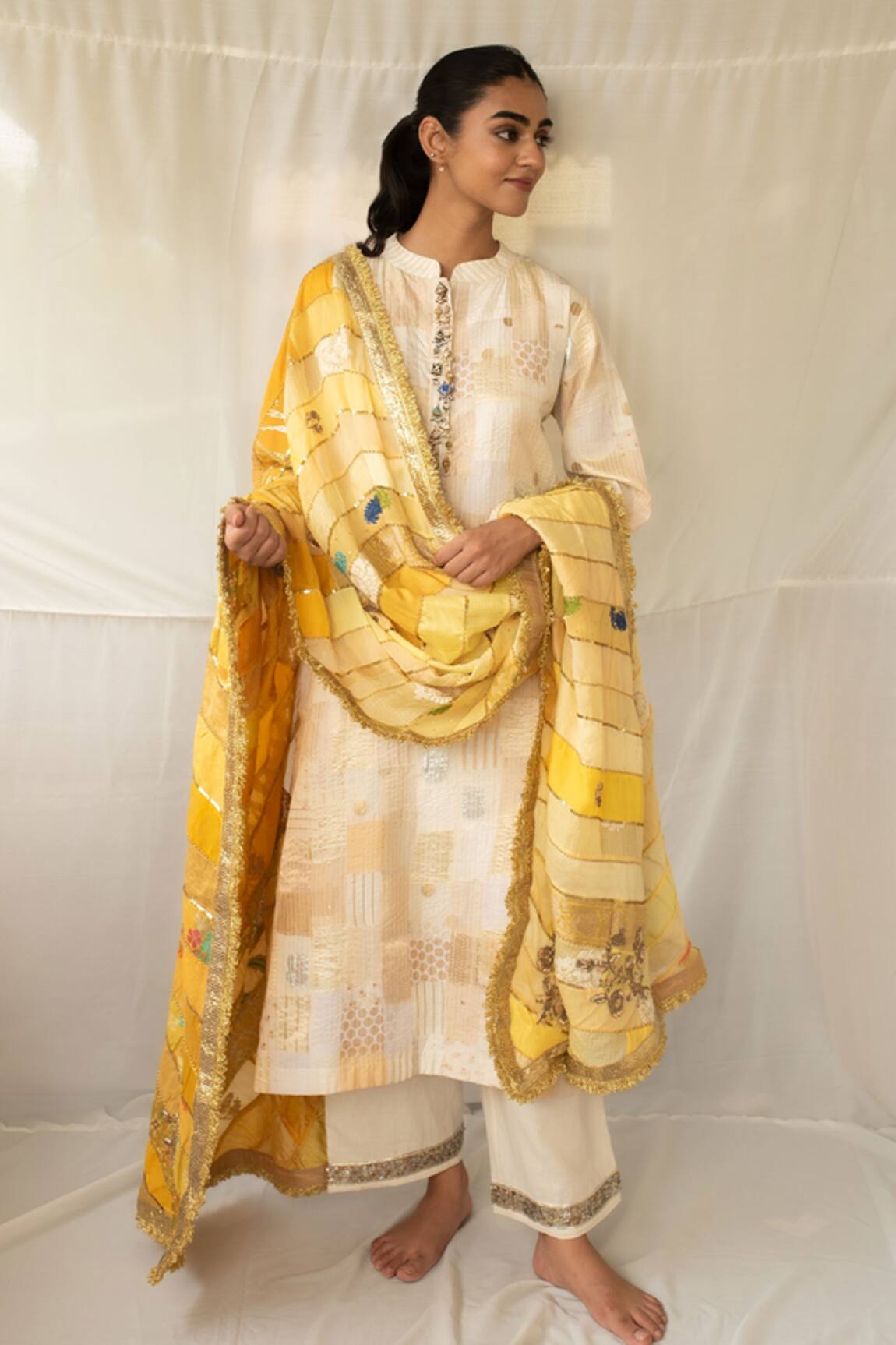 Priyanka Raajiv Ravika Upcycled Patchwork Dupatta 