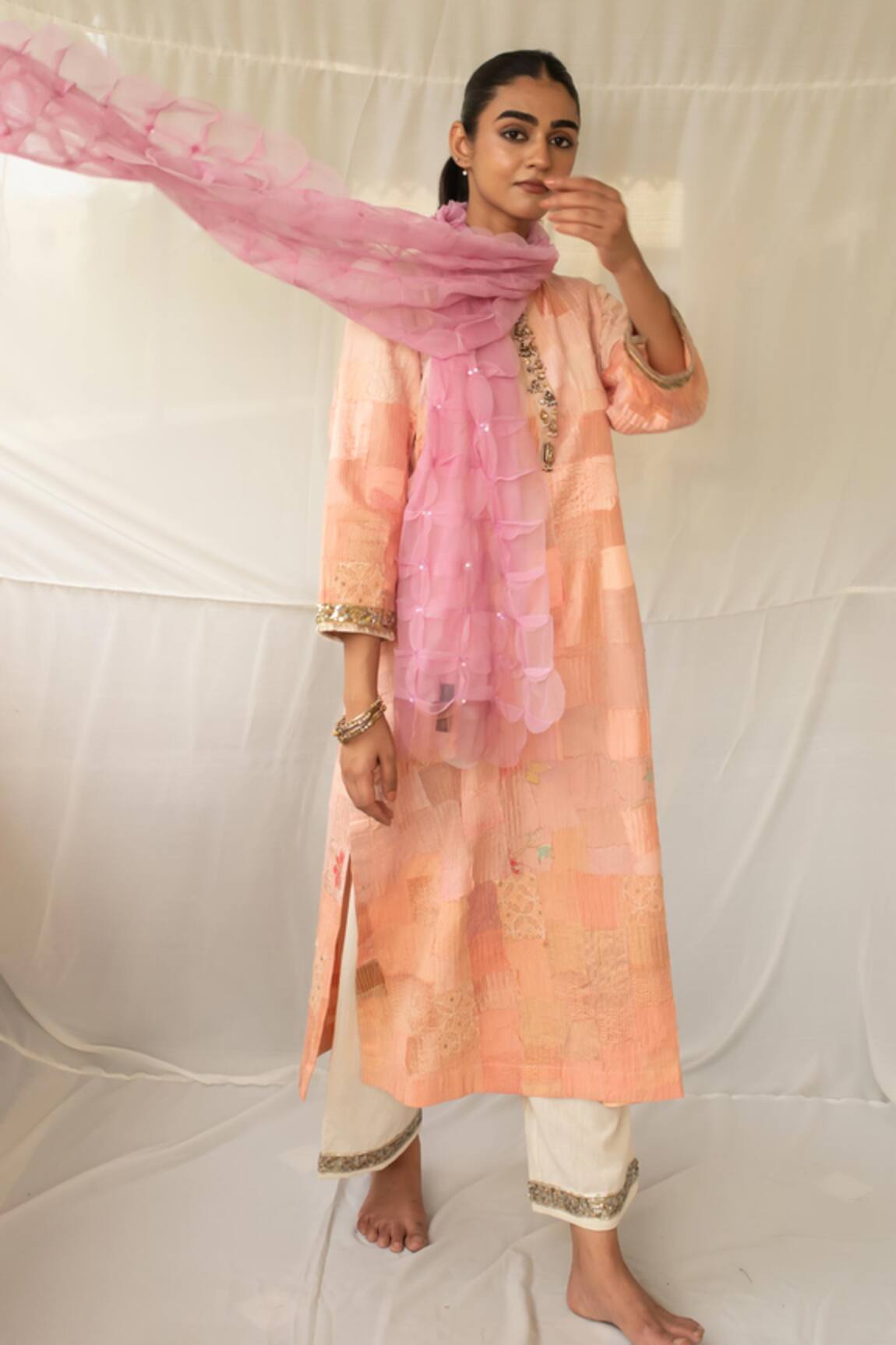 Priyanka Raajiv Reet Upcycled Patchwork Dupatta 