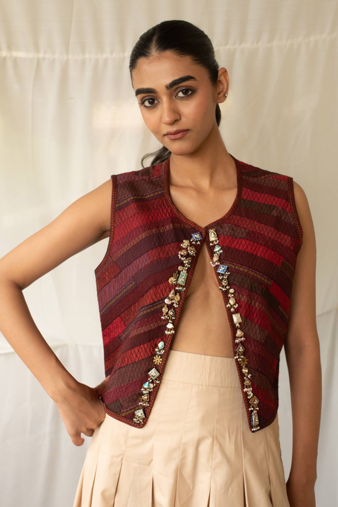 Priyanka Raajiv Sarva Upcycled Patchwork Jacket 