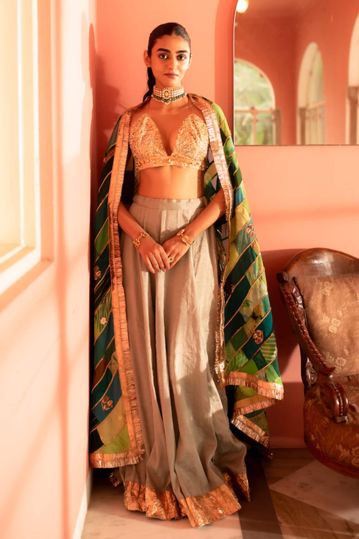 Priyanka Raajiv Taruna Upcycled Patchwork Lehenga Set 