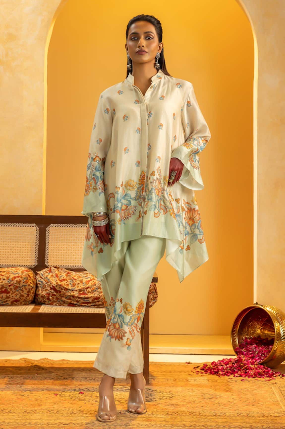 Soup By Sougat Paul Rangtara Zari & Sequins Embroidered Kurta Set 