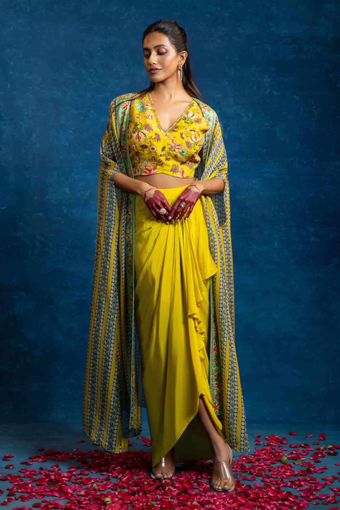 Soup By Sougat Paul Aarani Embellished Cape & Skirt Set 