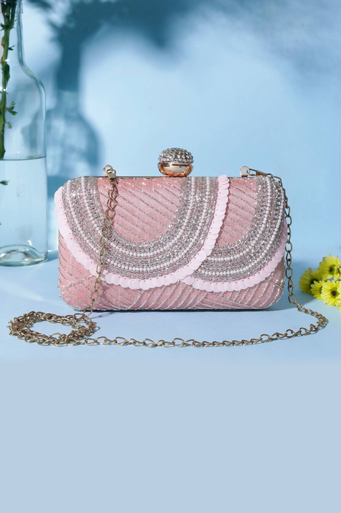 Nazaakat By Samara Singh Embellished Clutch Bag with Detachable Sling 