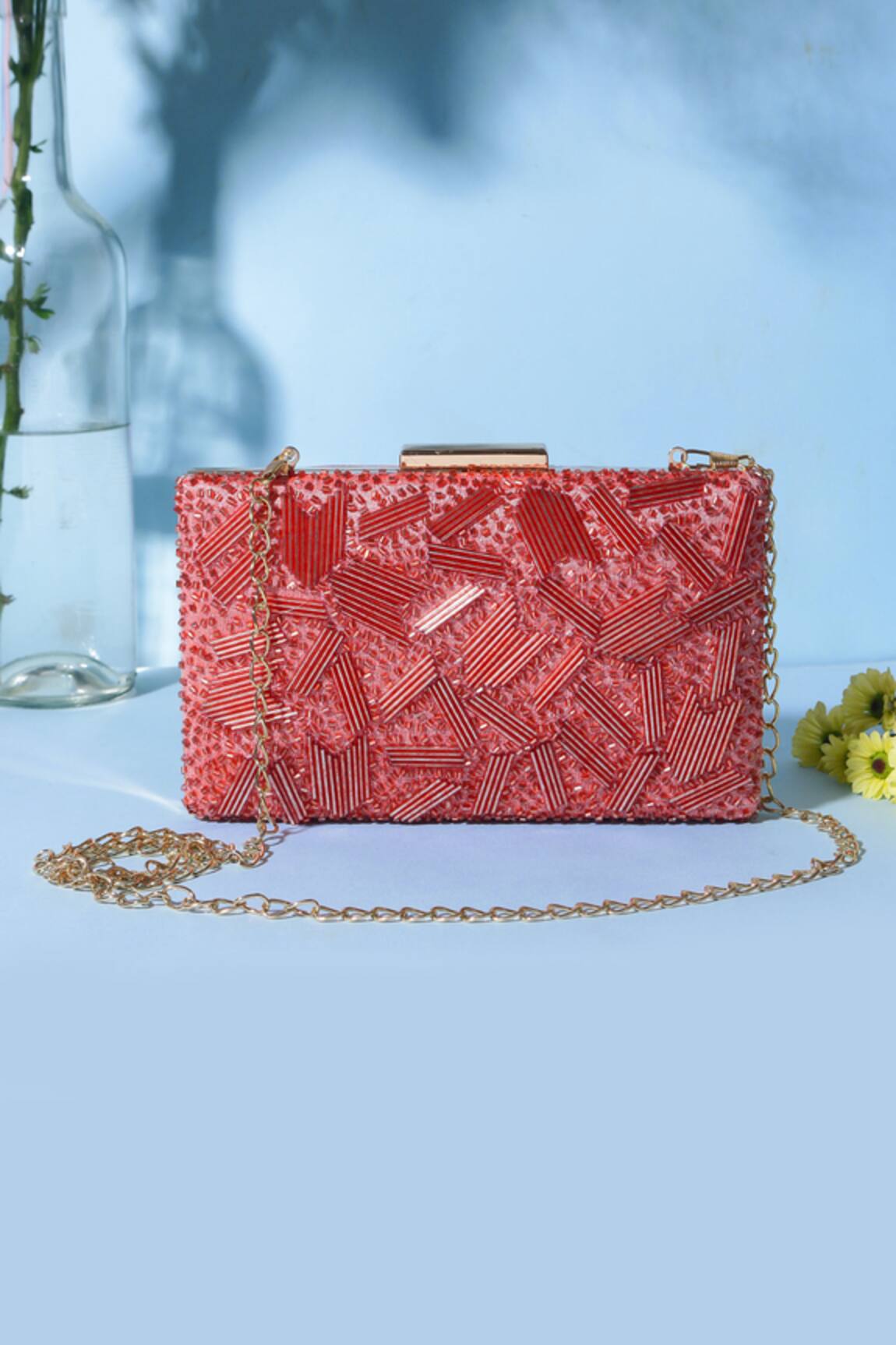 Nazaakat By Samara Singh Beaded & Sequin Embellished Clutch 