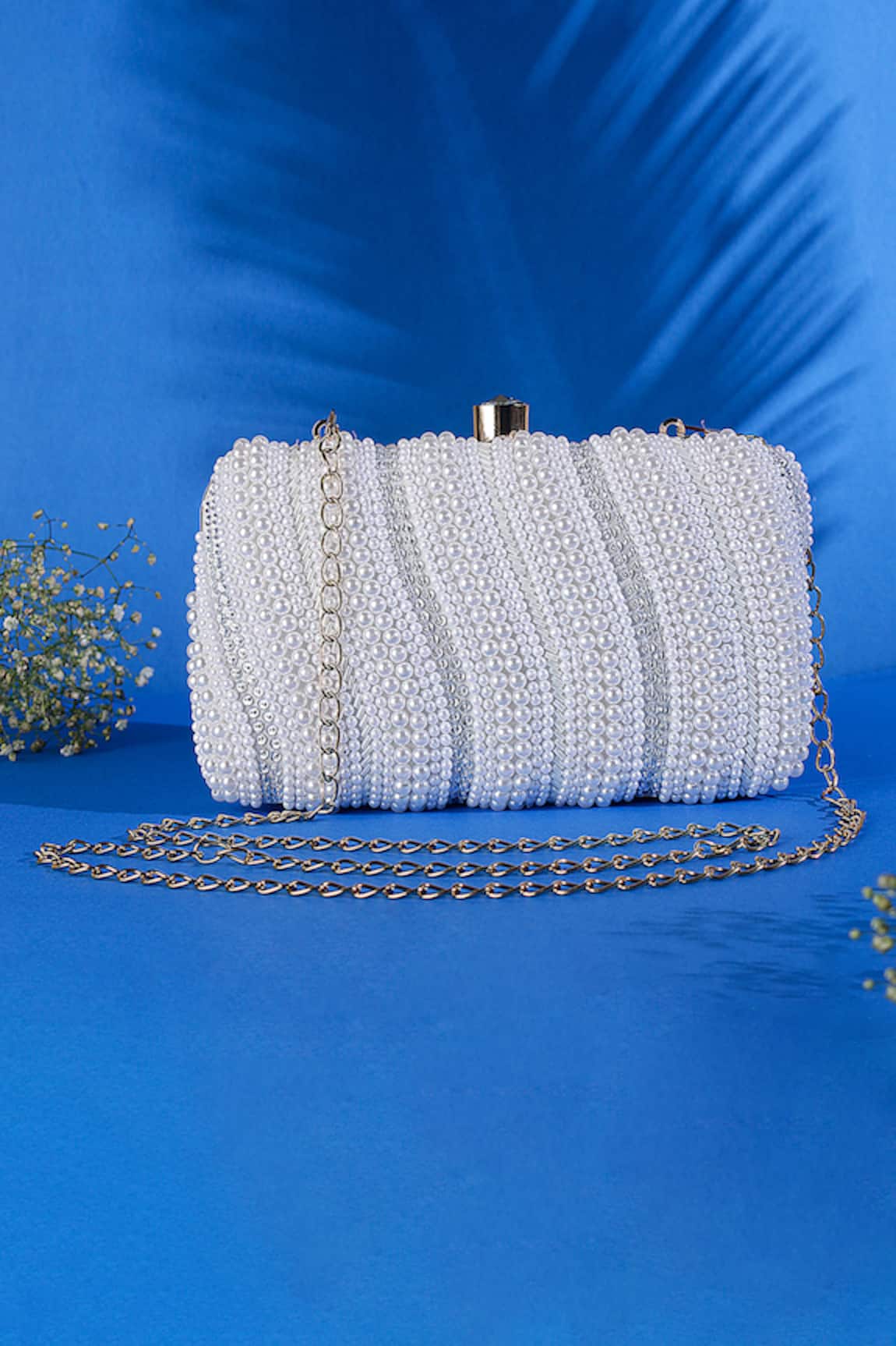 Nazaakat By Samara Singh Pearl & Sequin Embellished Clutch 