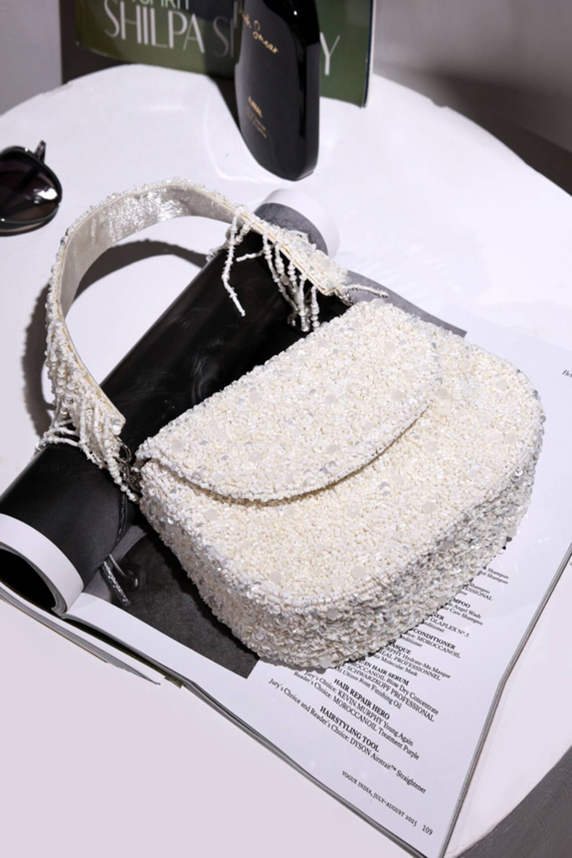 The Tan Clan Amy White Flapover Bag 