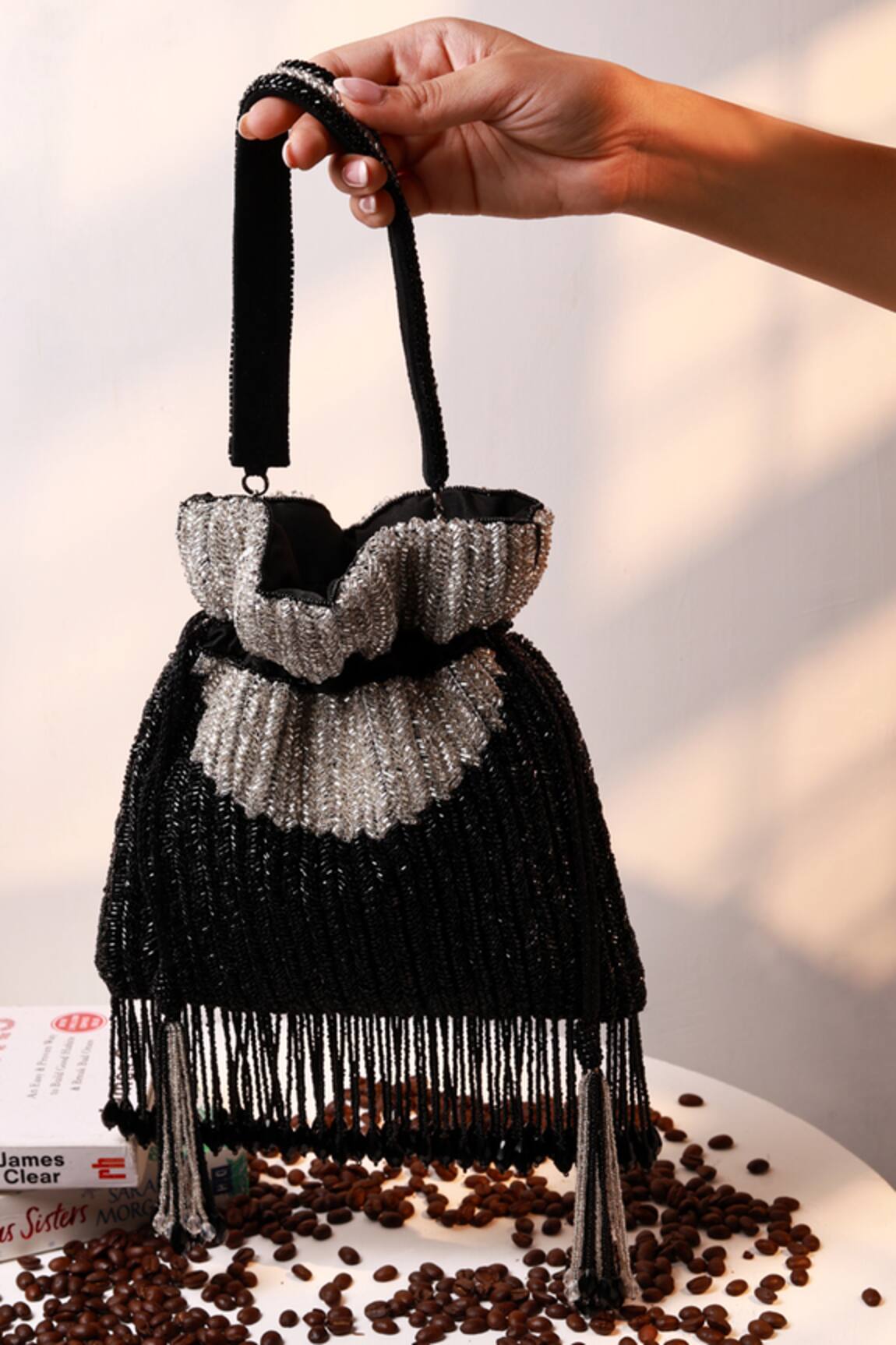 The Tan Clan Aarna Black Potli Bag 