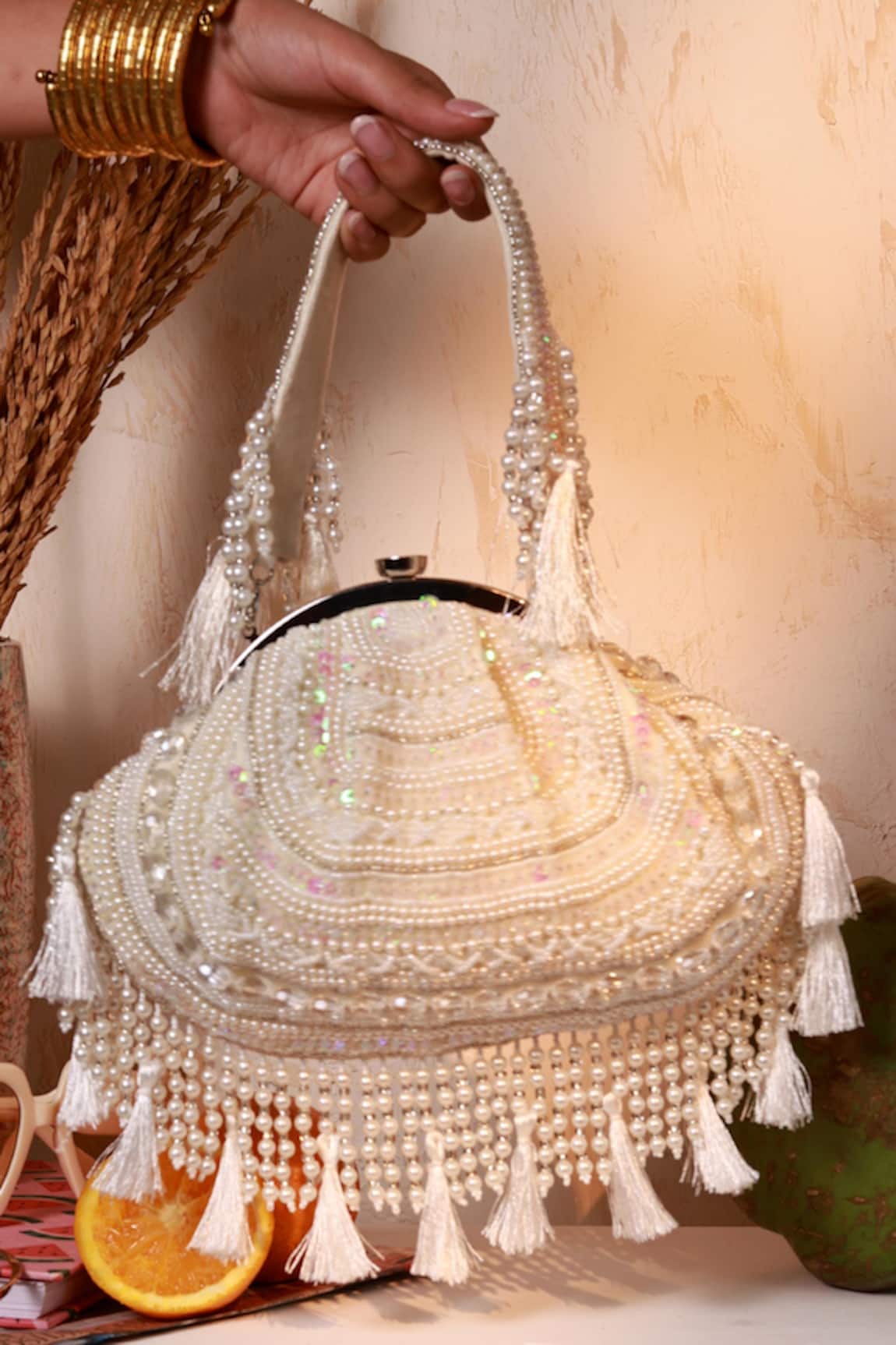 The Tan Clan Nora Tasselled Half Moon Bag 