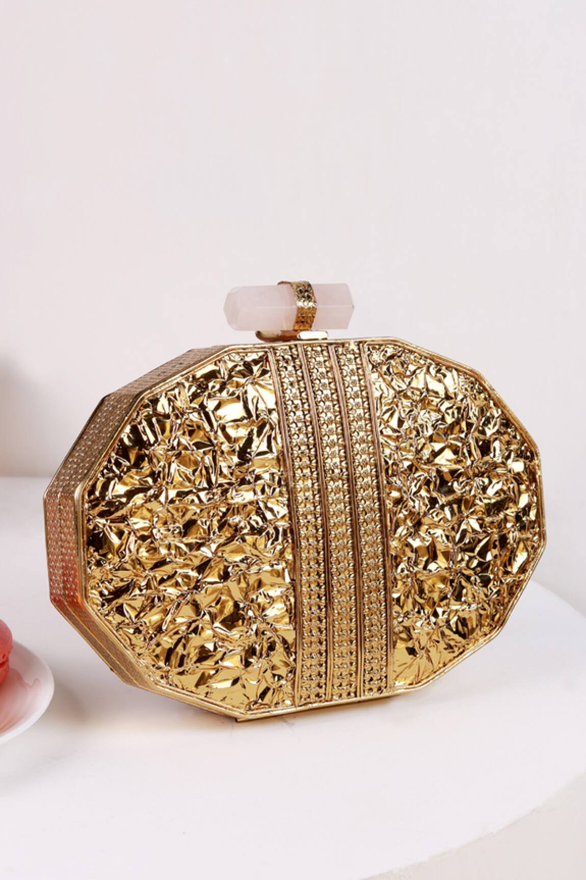 The Tan Clan Giana Brass Clutch 