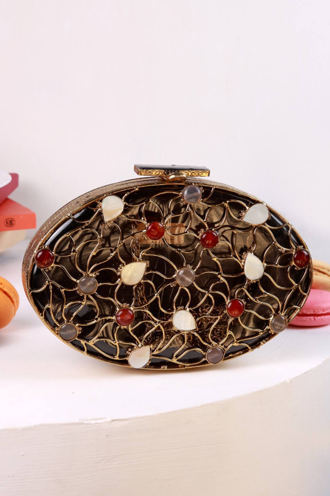 The Tan Clan Rhea Brass Clutch 