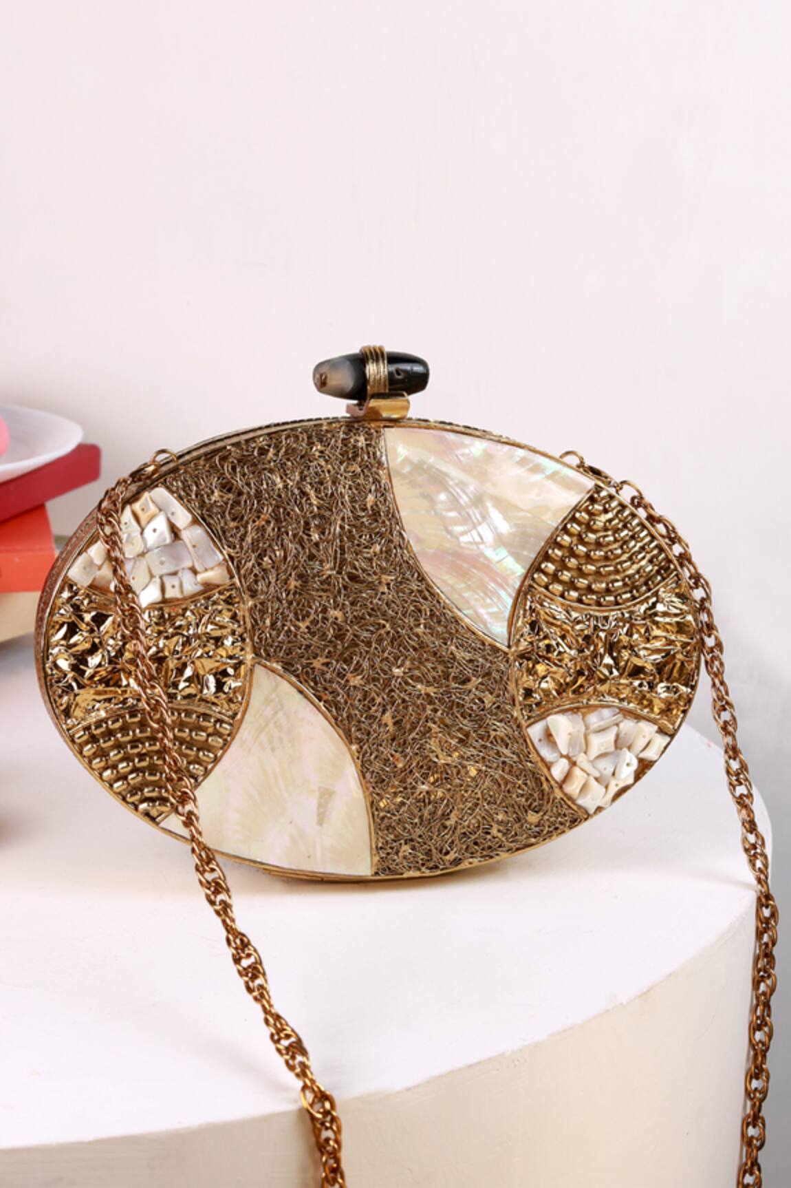 The Tan Clan Tracy Brass Clutch 