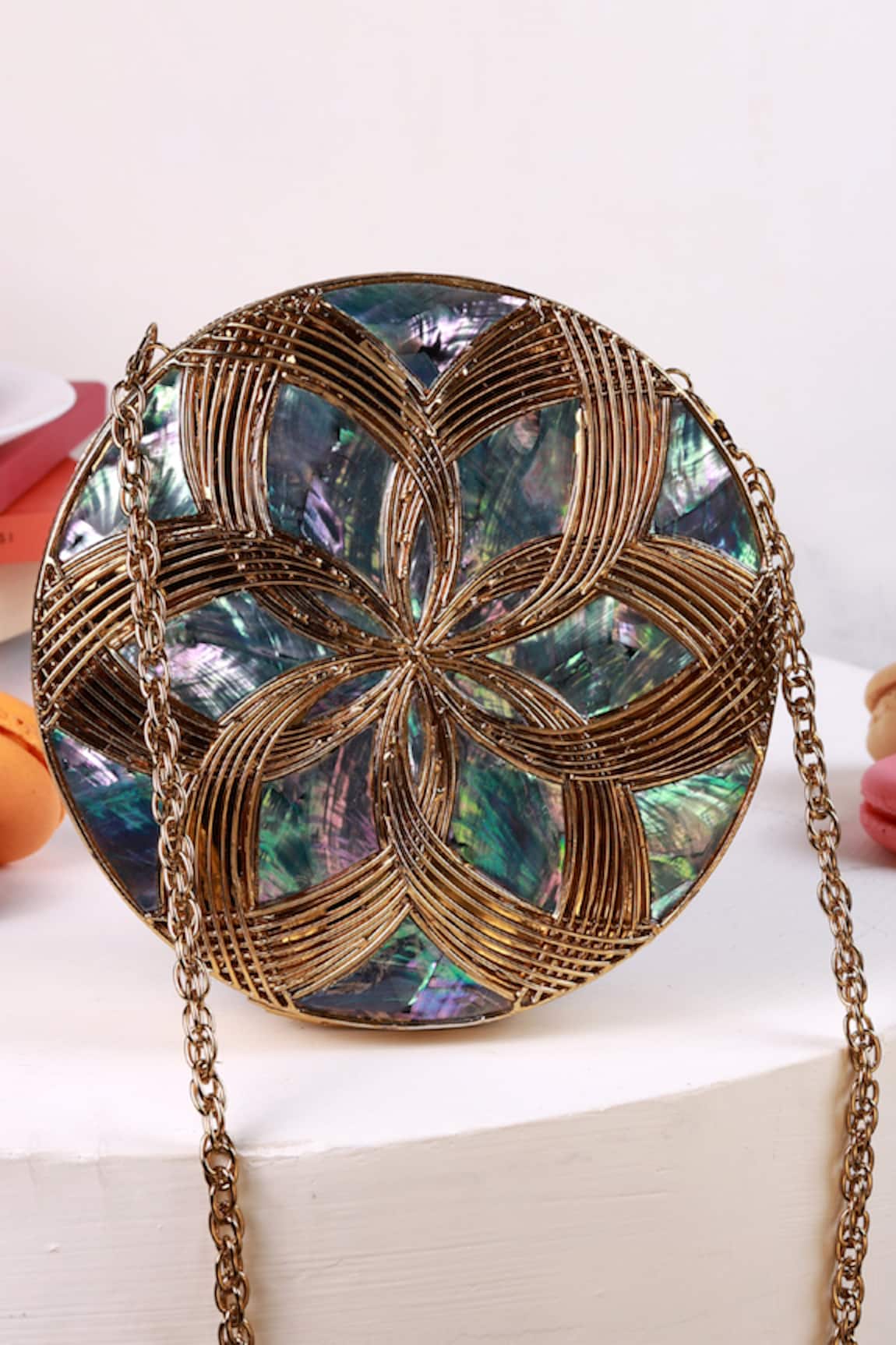The Tan Clan Beth Brass Clutch 