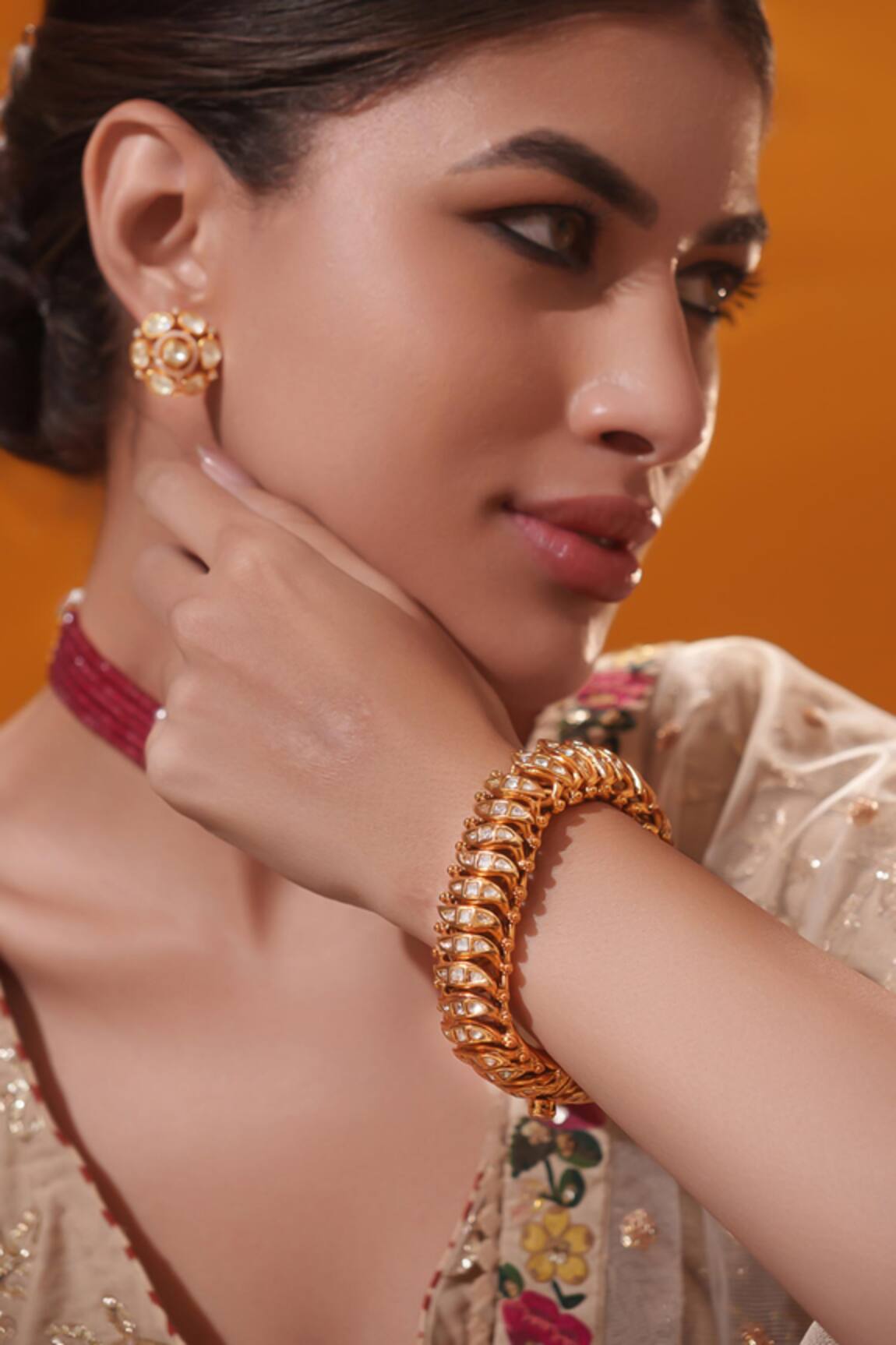 Zevar By Geeta Polki & Kundan Stone Studded Bracelet 