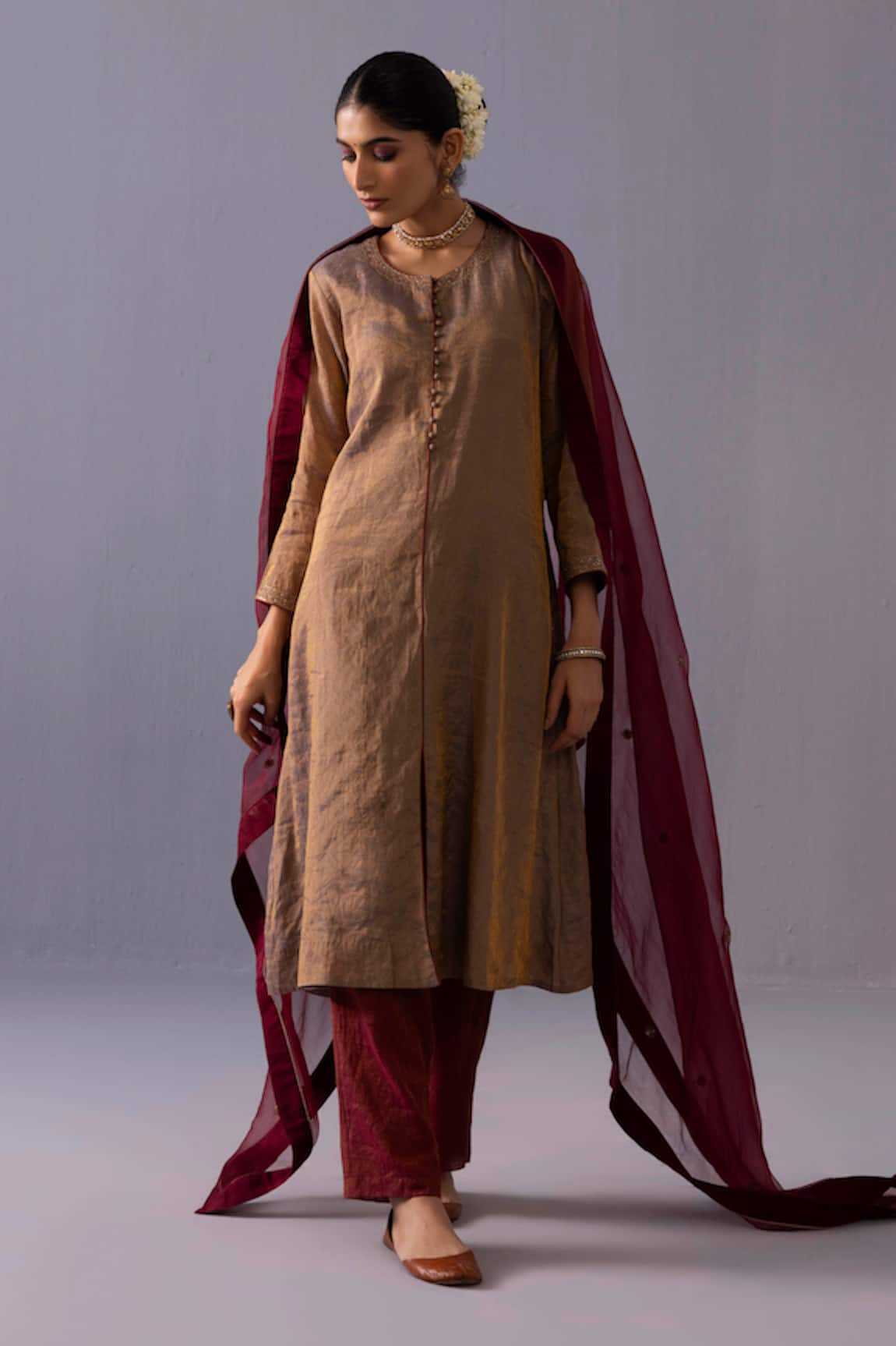 Label Shreya Sharma Rashmi Chanderi Kurta Set