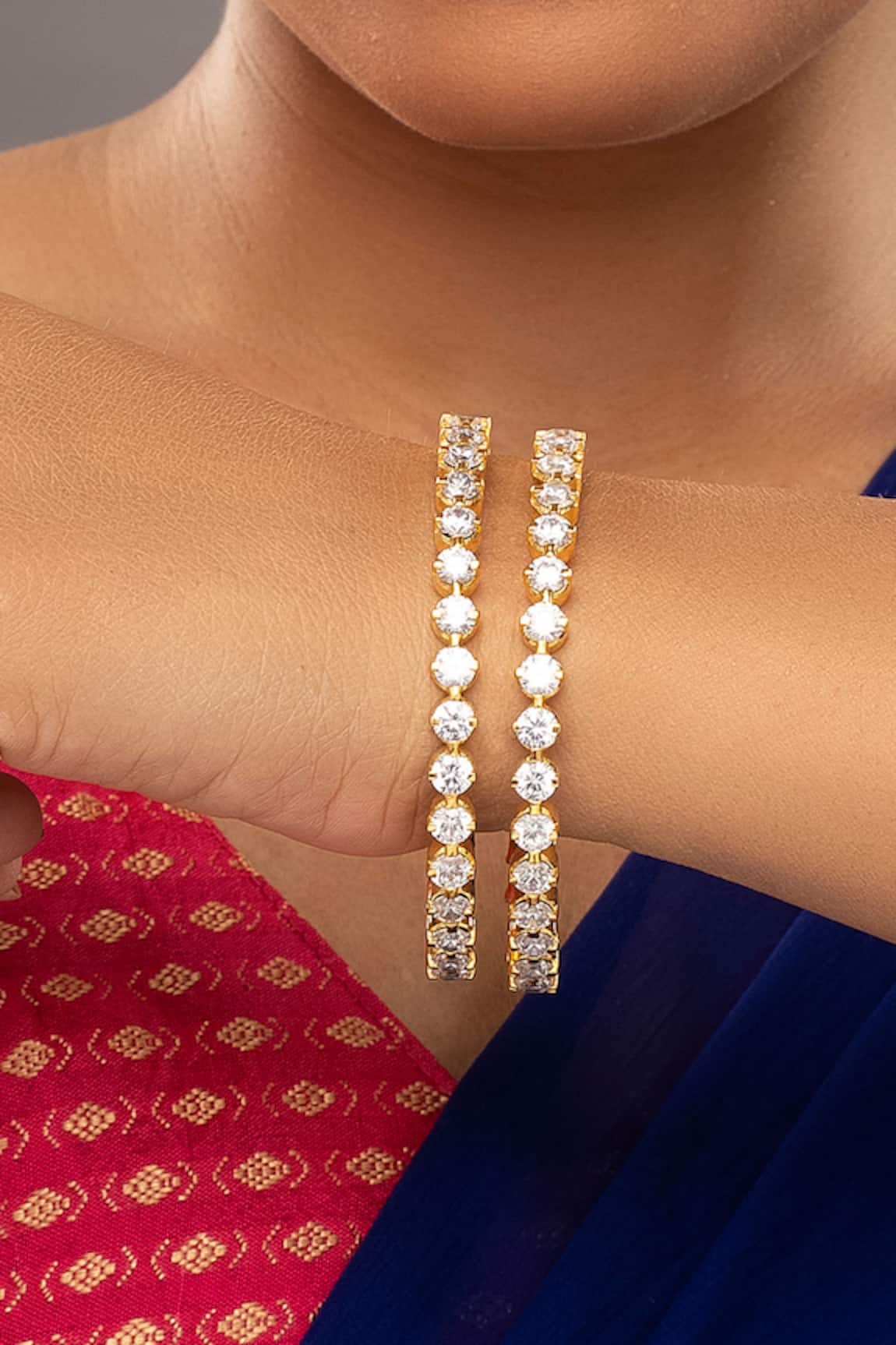 Sica Jewellery 925 Silver 50 Pointer Akshara Bangle- Set Of 2 