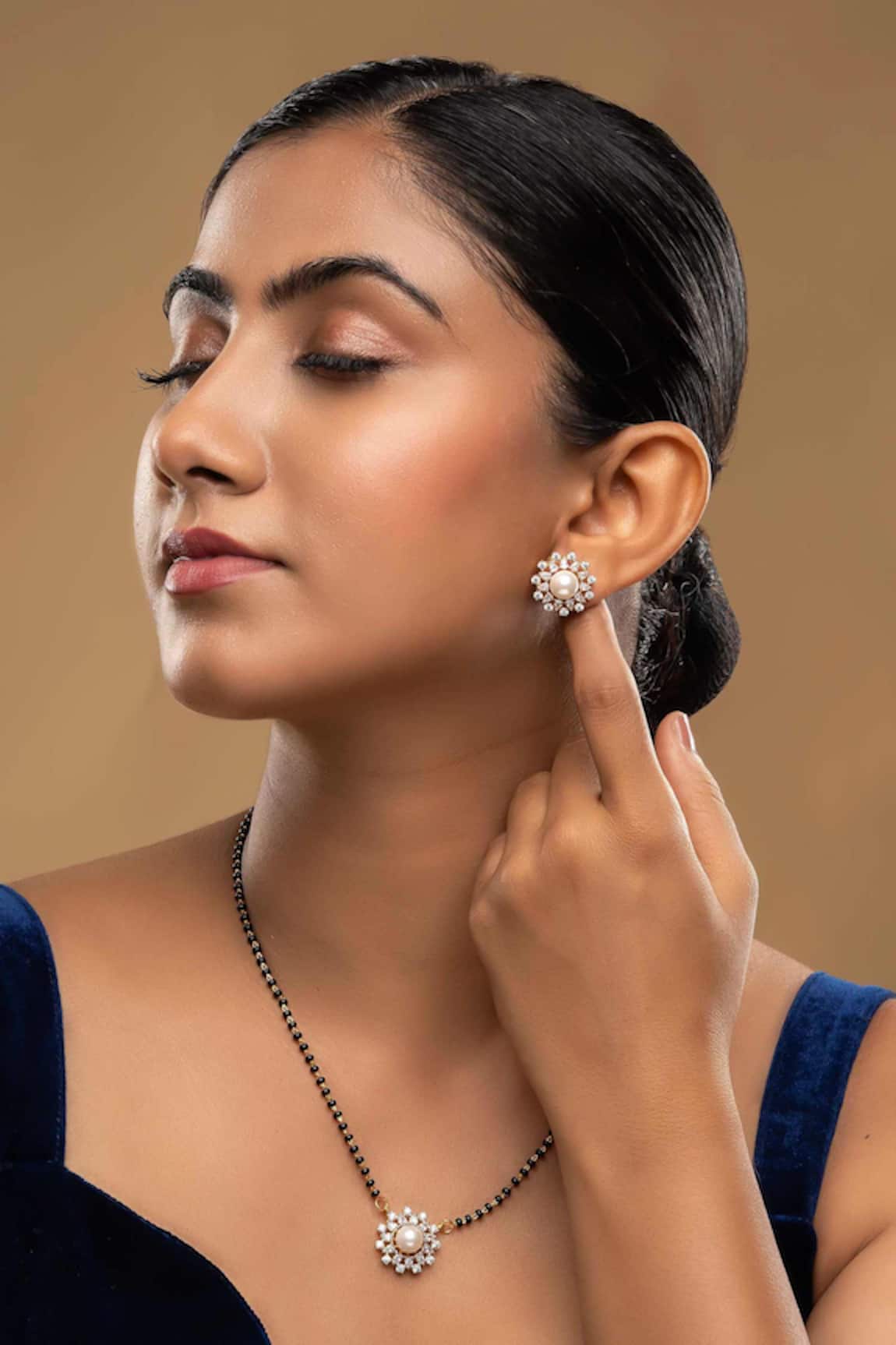 Sica Jewellery 925 Silver Paris Mangalsutra & Earrings Set 