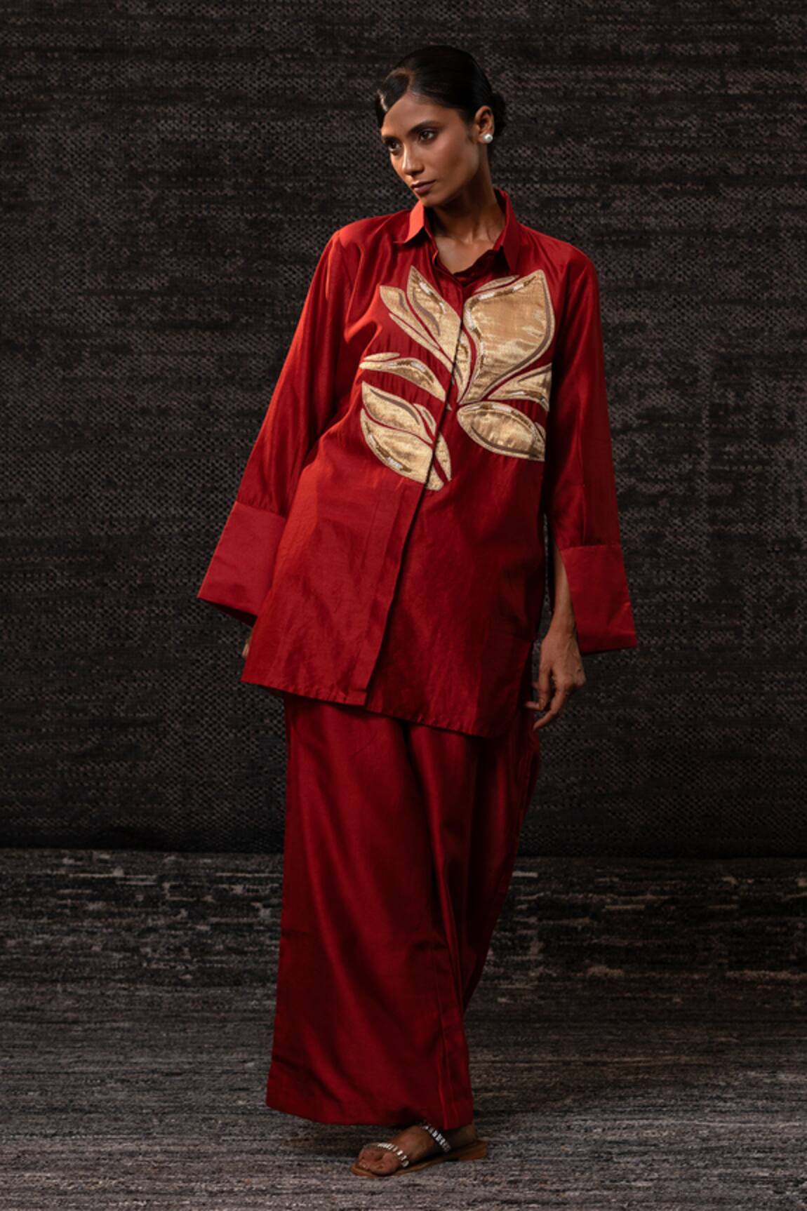 Eeda Floral Pattern Shirt With Pant