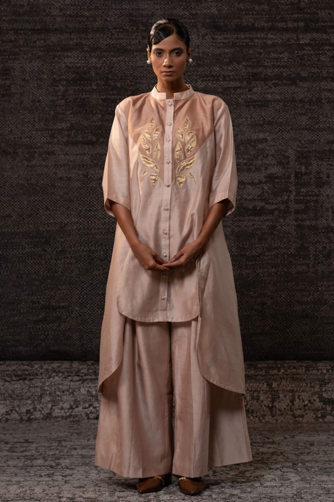 Eeda Contrast Yoke Kurta With Pant