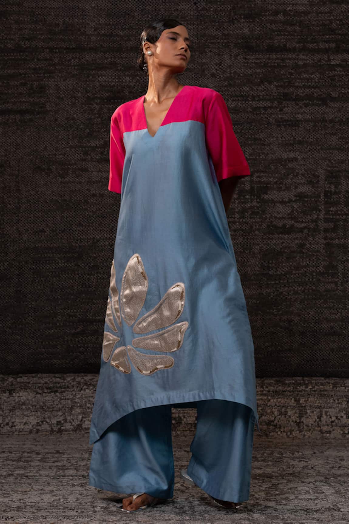 Eeda Floral Pattern Kurta With Palazzo