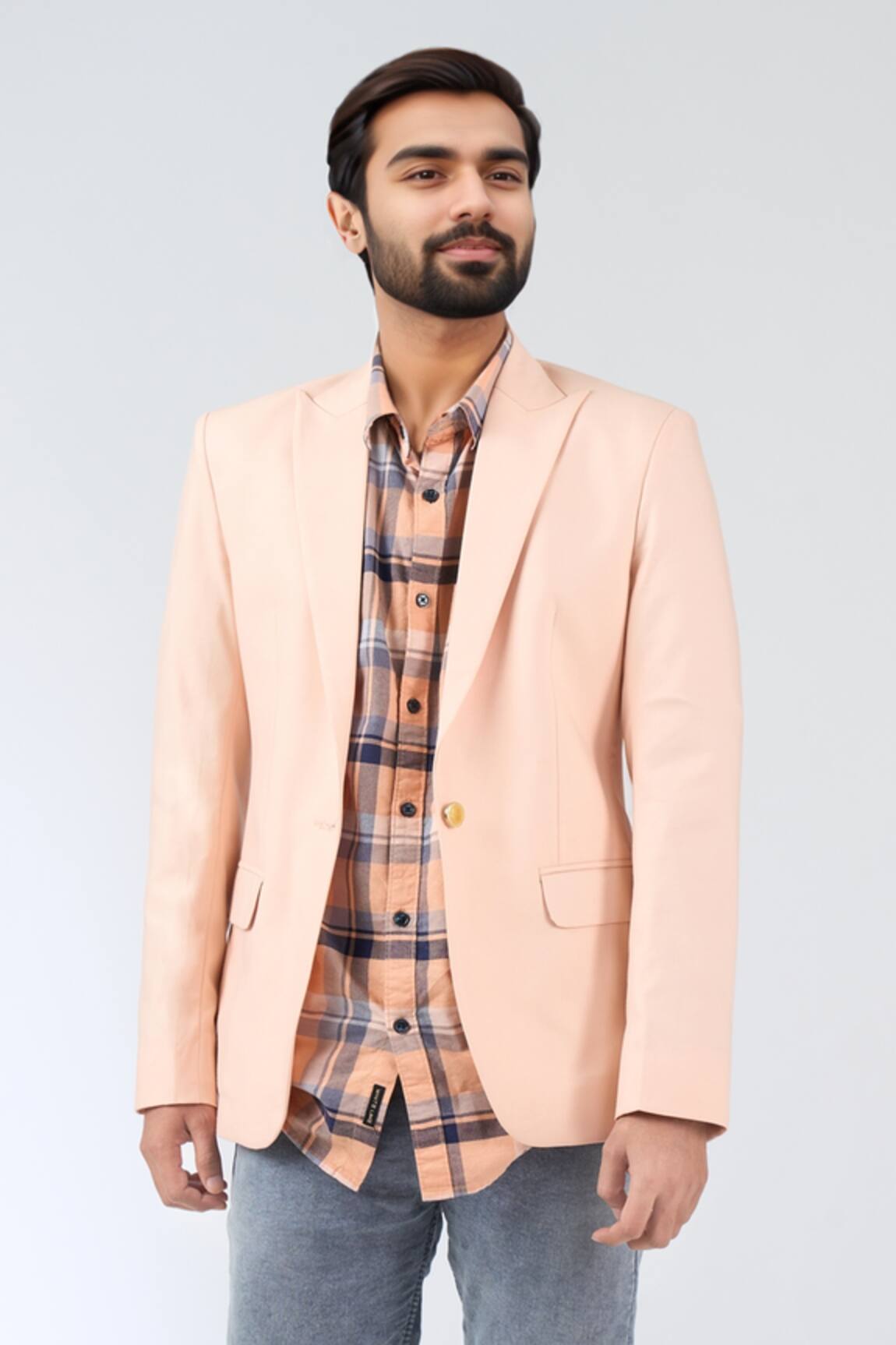 Khwaab By Sanjana Lakhani Pink Shawl Collar Blazer 