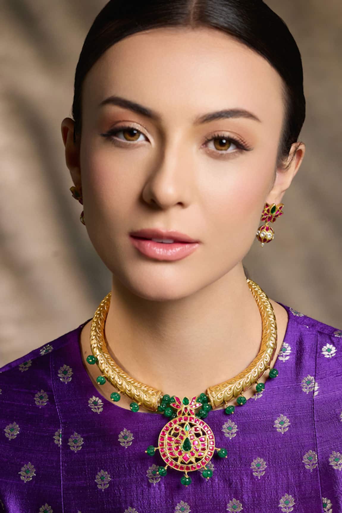 Joules By Radhika Auric Grace Royal Hasli Necklace Set