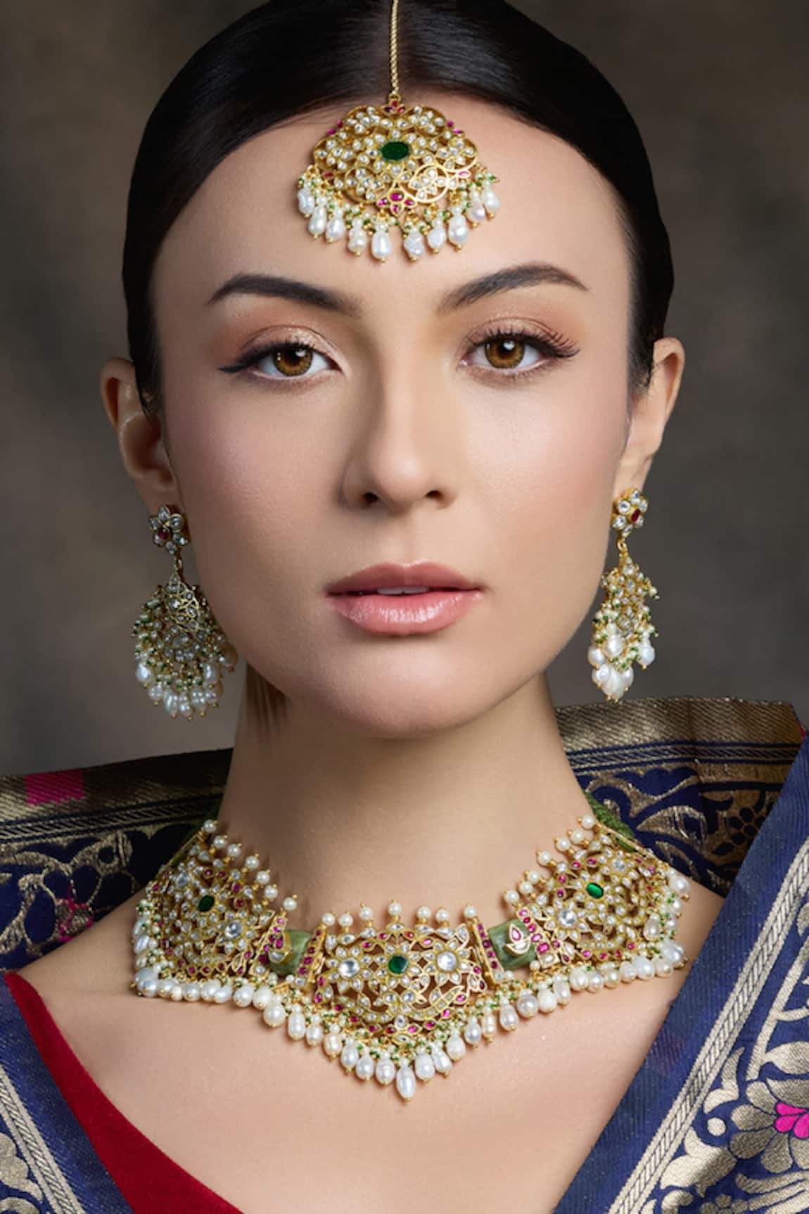 Joules By Radhika Verdant Elegance Embellished Necklace Set