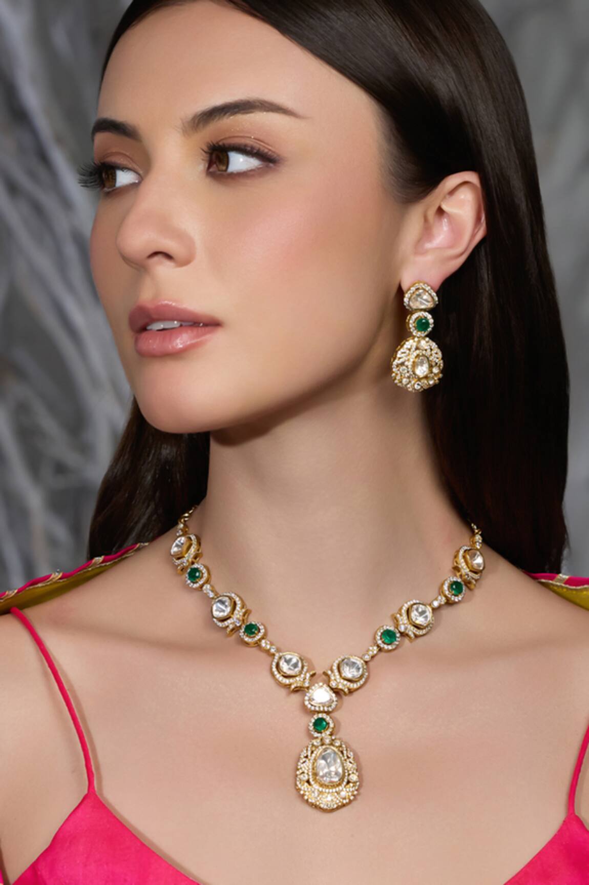 Joules By Radhika Panna Vilas Embellished Necklace Set 
