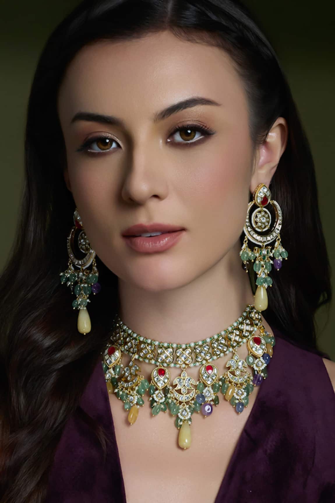 Joules By Radhika Divya Mandira Embellished Necklace Set 