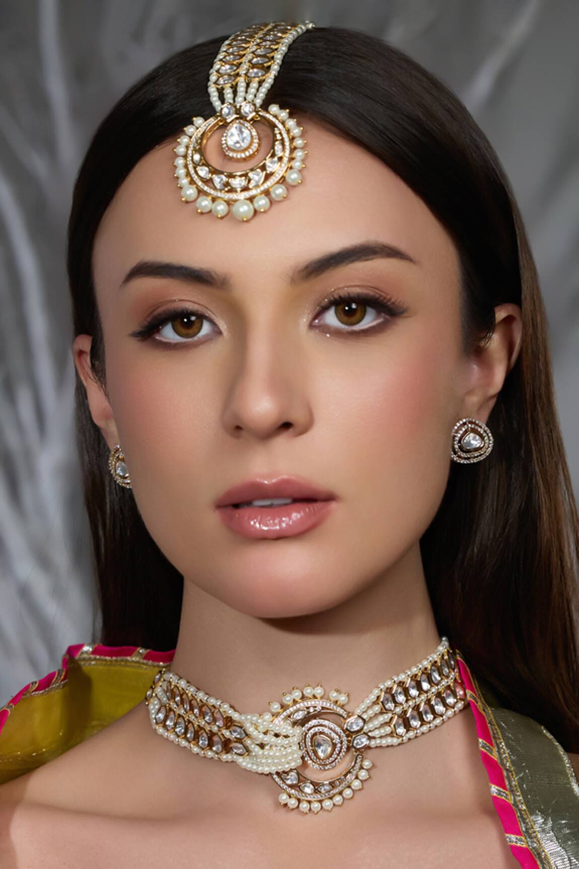 Joules By Radhika Golden Grace Embellished Bridal Necklace Set 