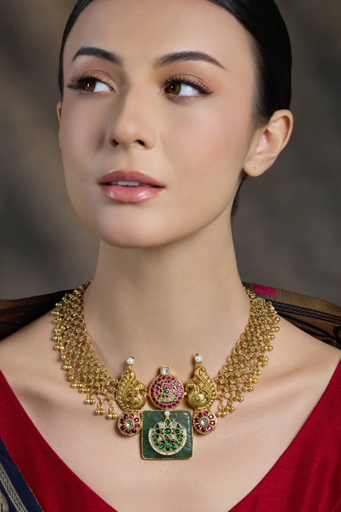 Joules By Radhika Temple Coin Peacock Necklace 