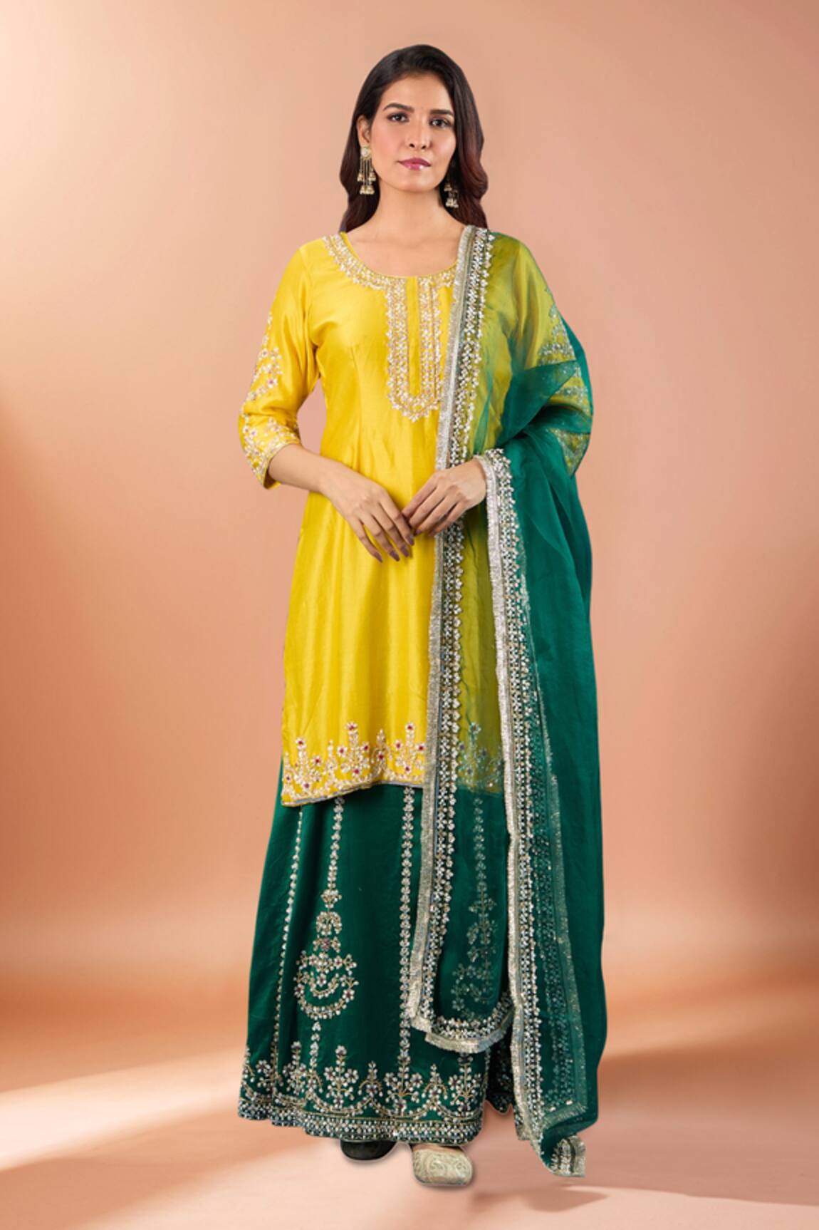 Samyukta Singhania Embroidered Kurta & Lehenga Set 