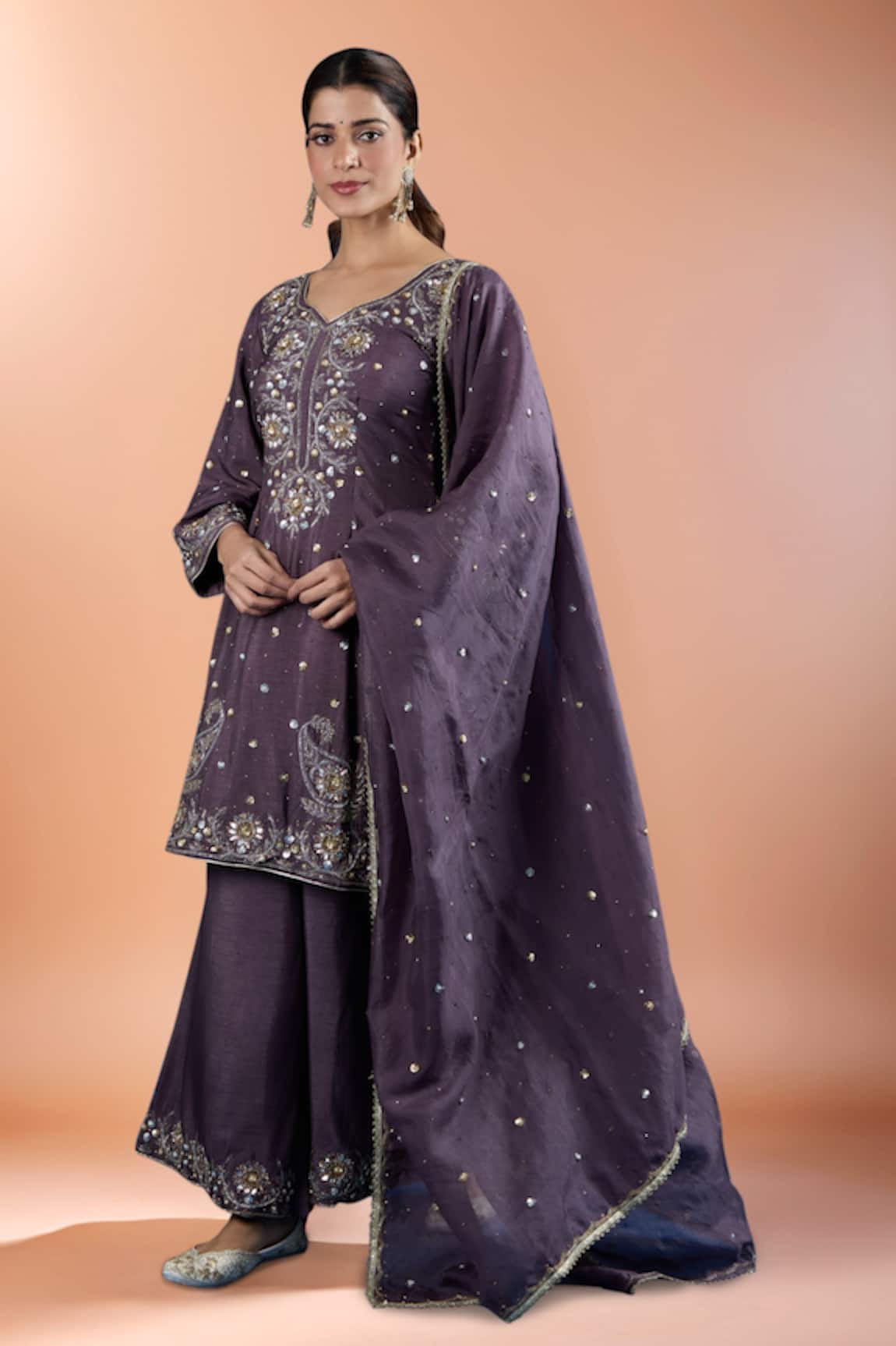 Samyukta Singhania Embroidered Kurta Sharara Set 