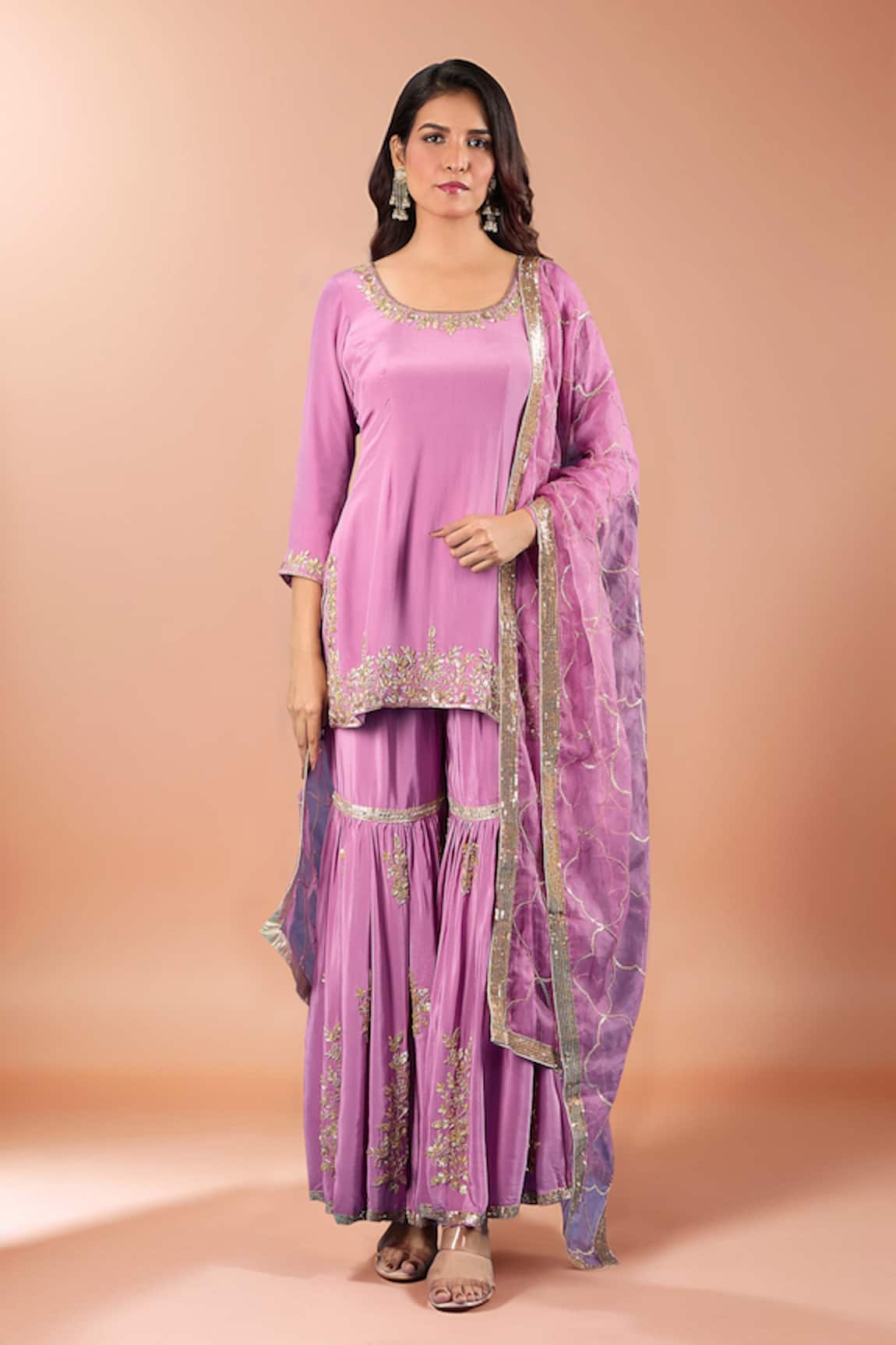 Samyukta Singhania Embroidered Yoke Kurta Gharara Set 