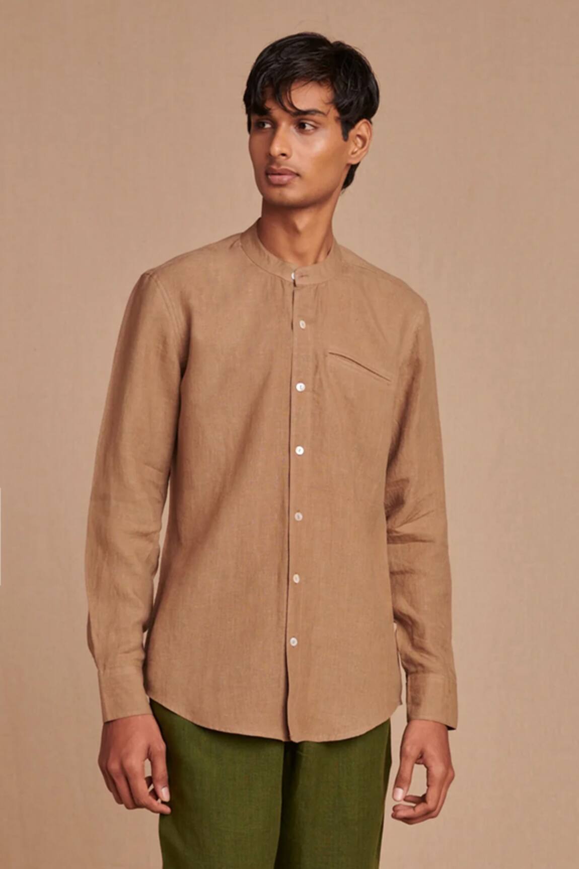 Saphed Band Collar Shirt